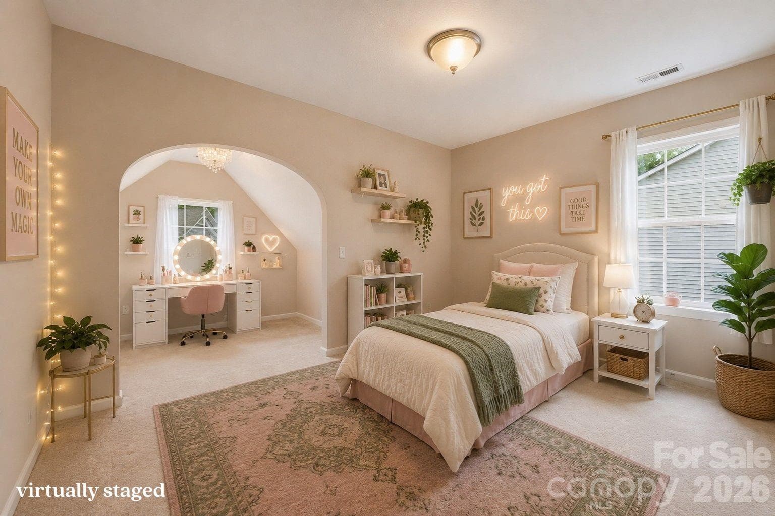 virtually staged guest bedroom 2, upper level - 878 Treasure Court, Fort Mill