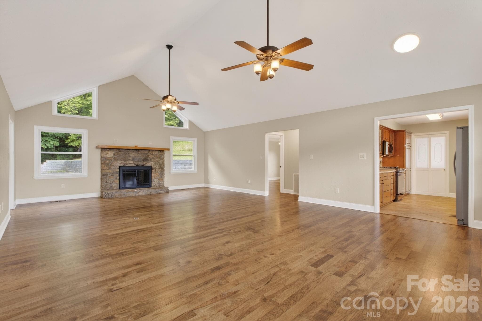 Cozy gas fireplace in the family room - 97 Whippoorwill Lane, Fairview