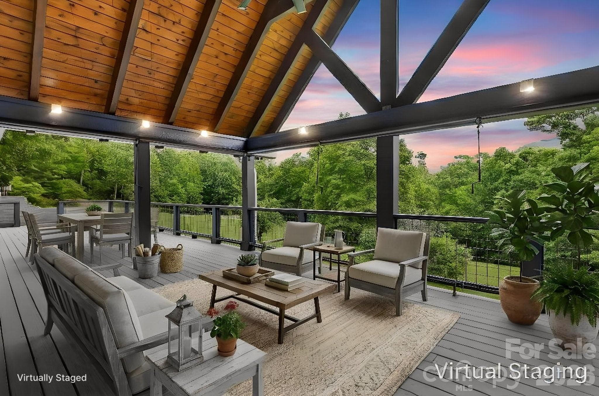 Virtually staged timber frame deck - 97 Whippoorwill Lane, Fairview