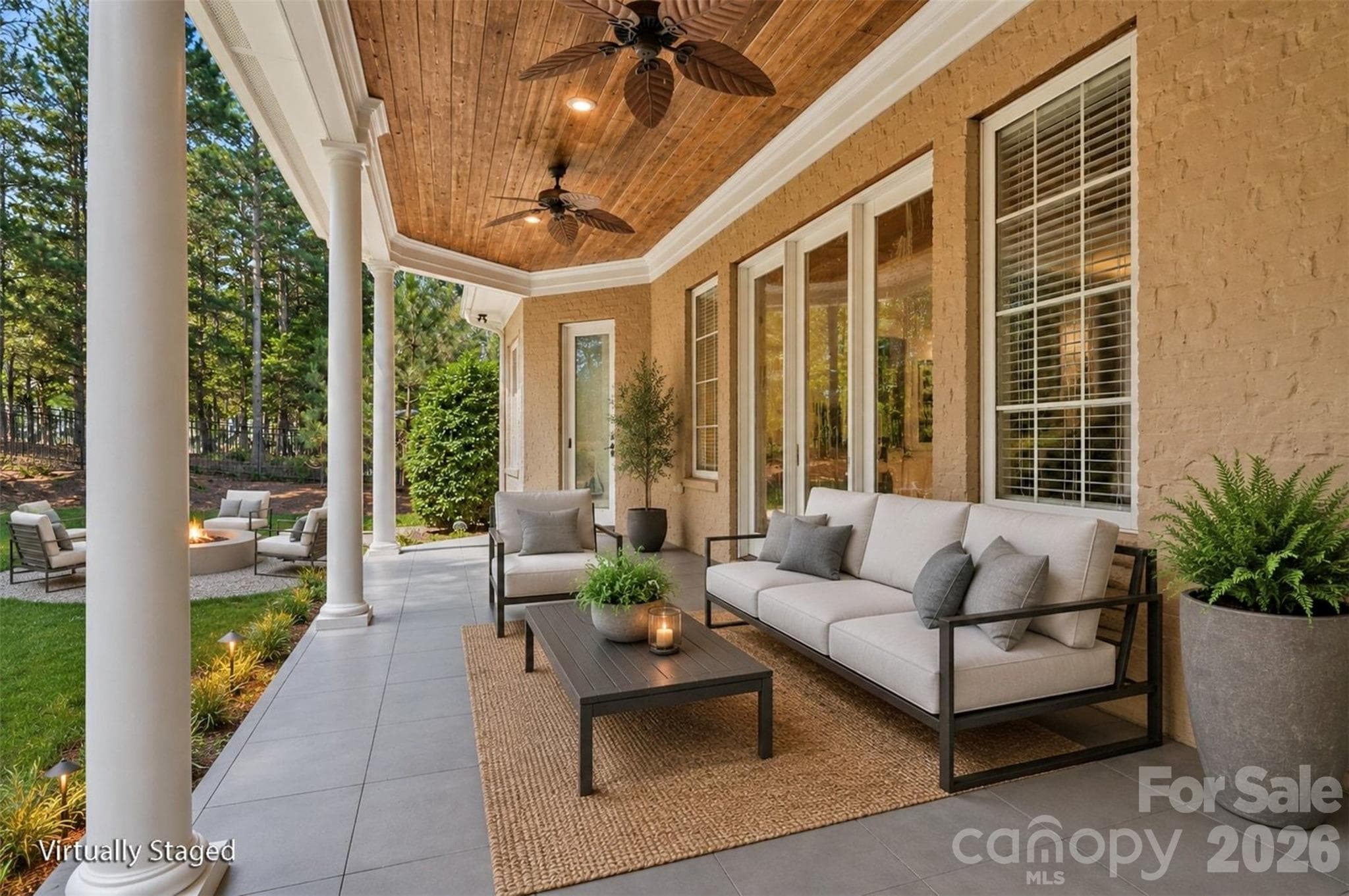 Back Porch Shaded - Digitally Staged - 5129 Watermead Lane, Belmont