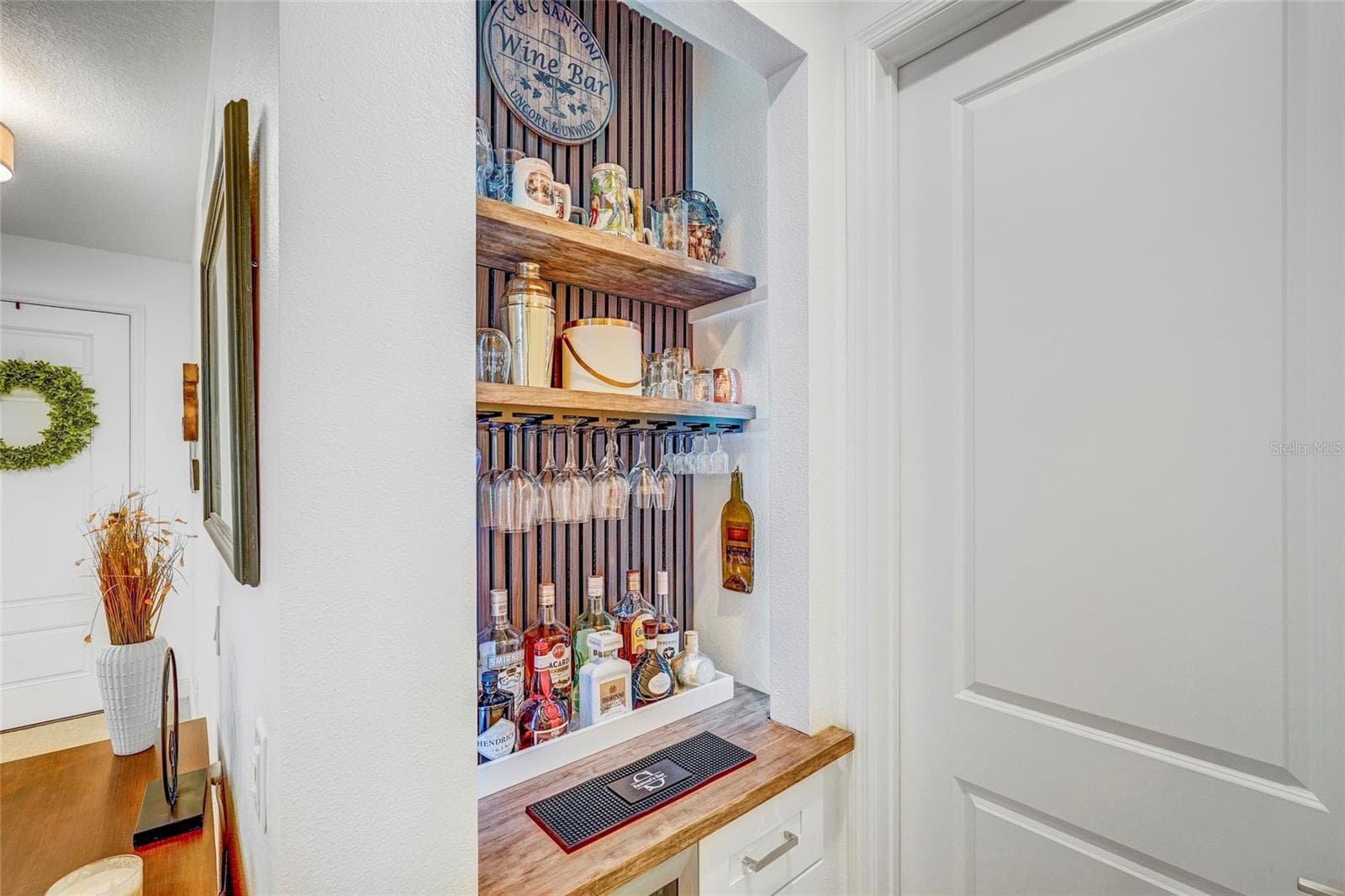 Custom Built Wine Bar w/ floating Shelves - 10233 LAKE WALES CIR, SARASOTA