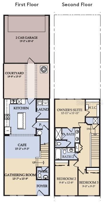 Floor Plan - Floor One and Floor Two - 1151 LEMONGRASS ALLEY, ORLANDO