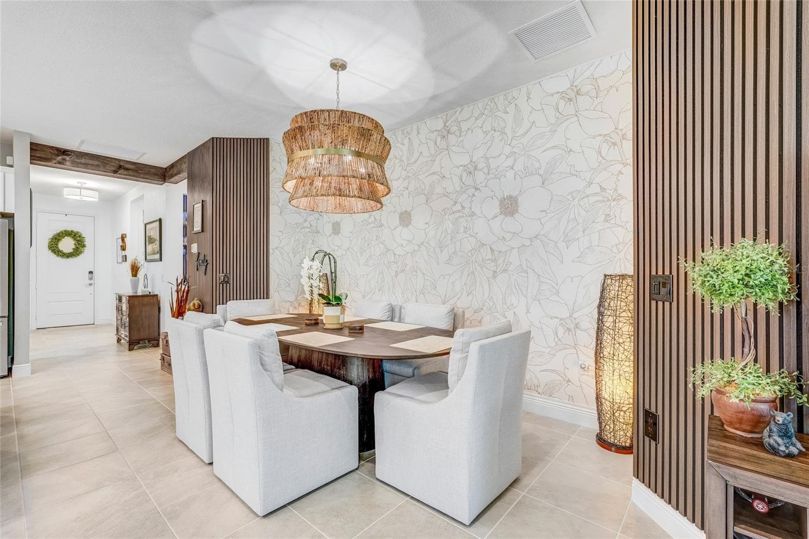 Elegant Chandelier with Custom Wallpaper - 10233 LAKE WALES CIR, SARASOTA
