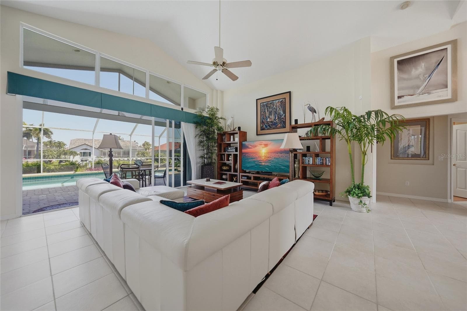 Great Room with Sliders to Lanai - 436 VALLETTA CT, PUNTA GORDA
