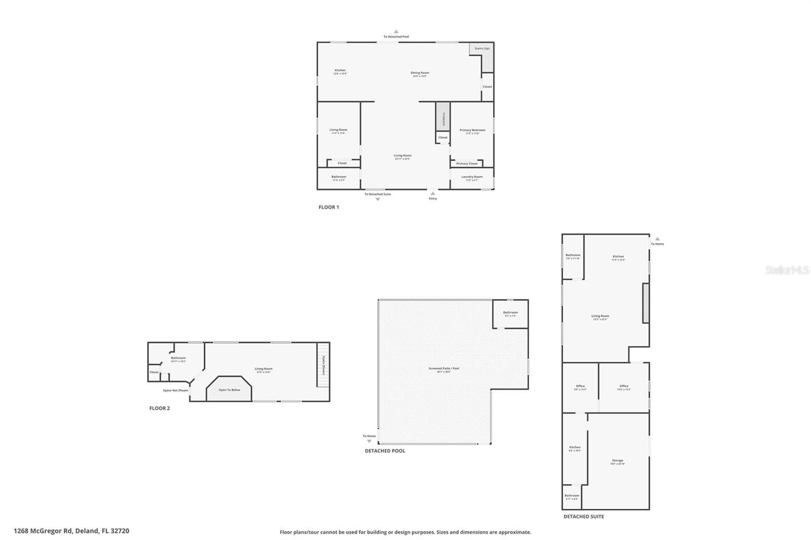 Combined floor plans - 1268 MCGREGOR RD, DELAND