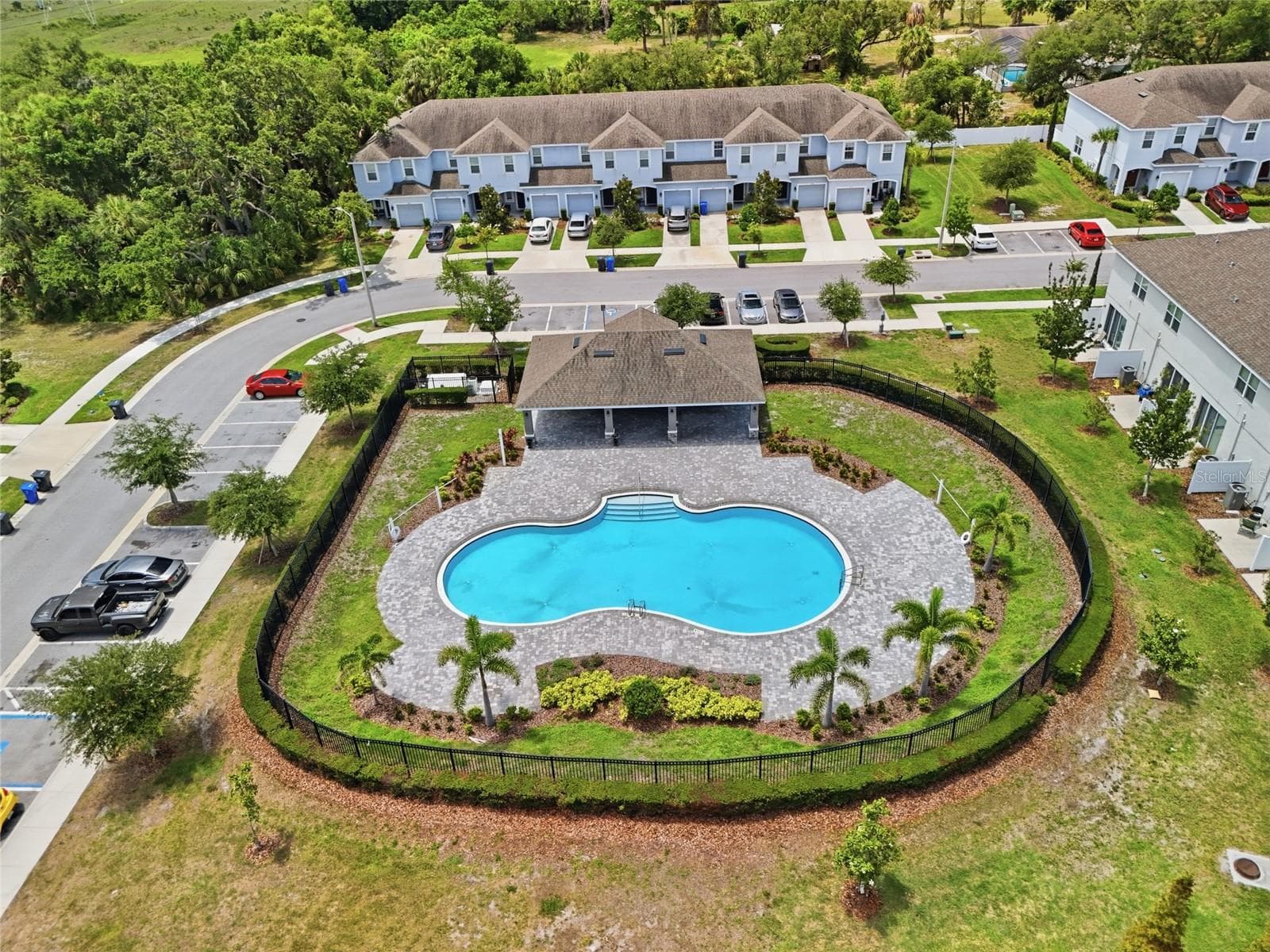 Aerial view of the community pool, perfect for relaxing on warm Florida days - 7005 GRAND ELM DR, RIVERVIEW