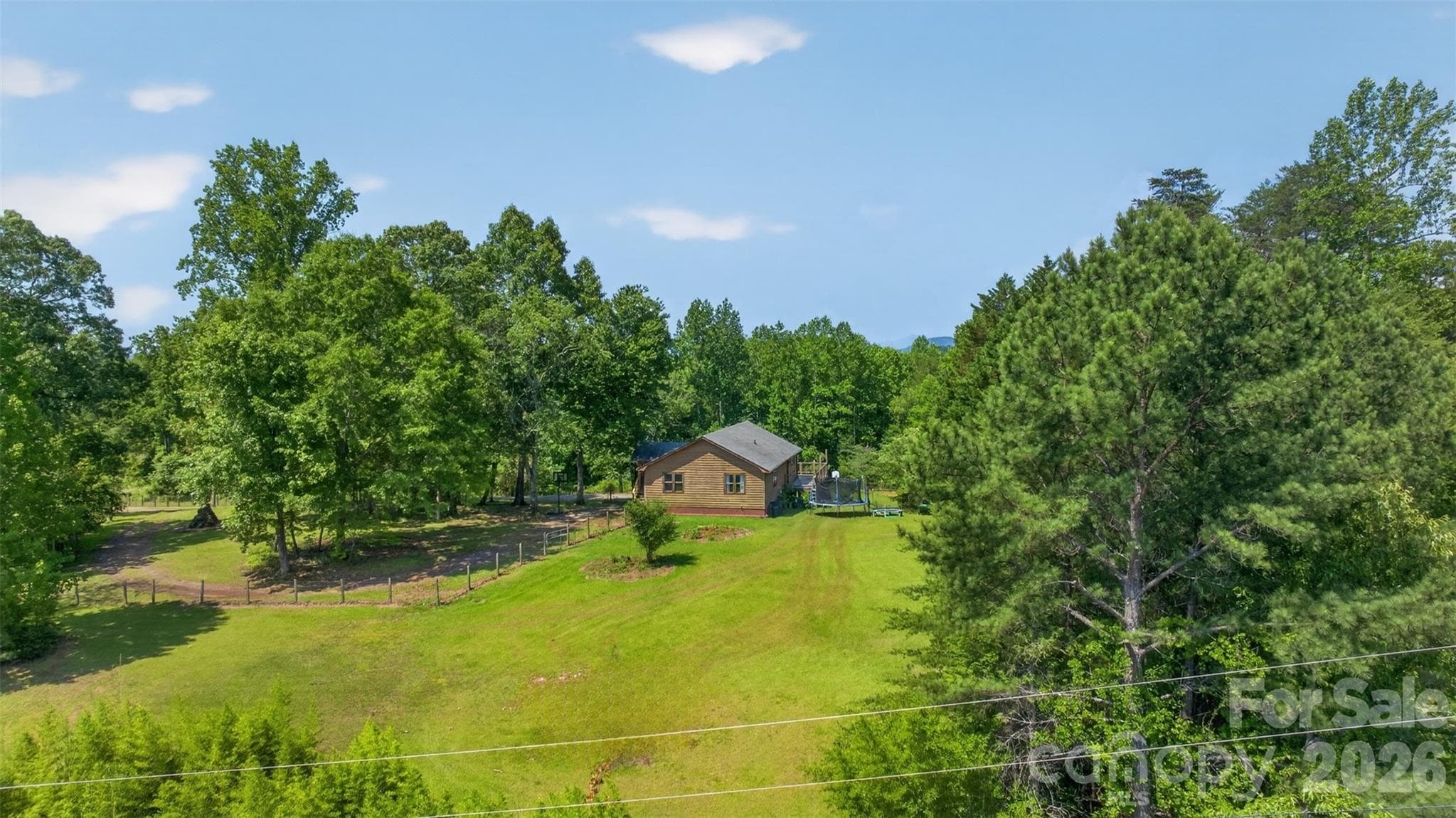 View of right side yard, bordering Robertson Rd. For added convenience can add drive from paved road. - Mill Spring