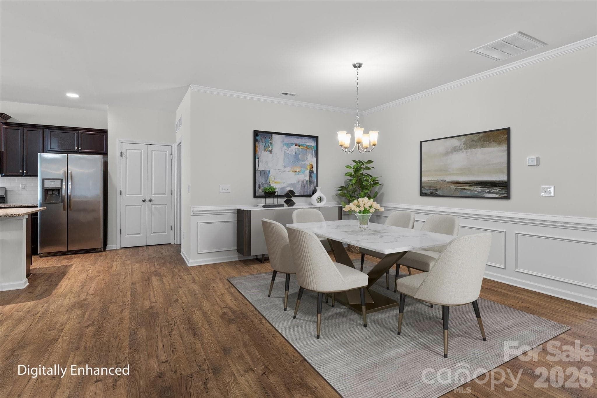 Virtually staged dining area - Mooresville