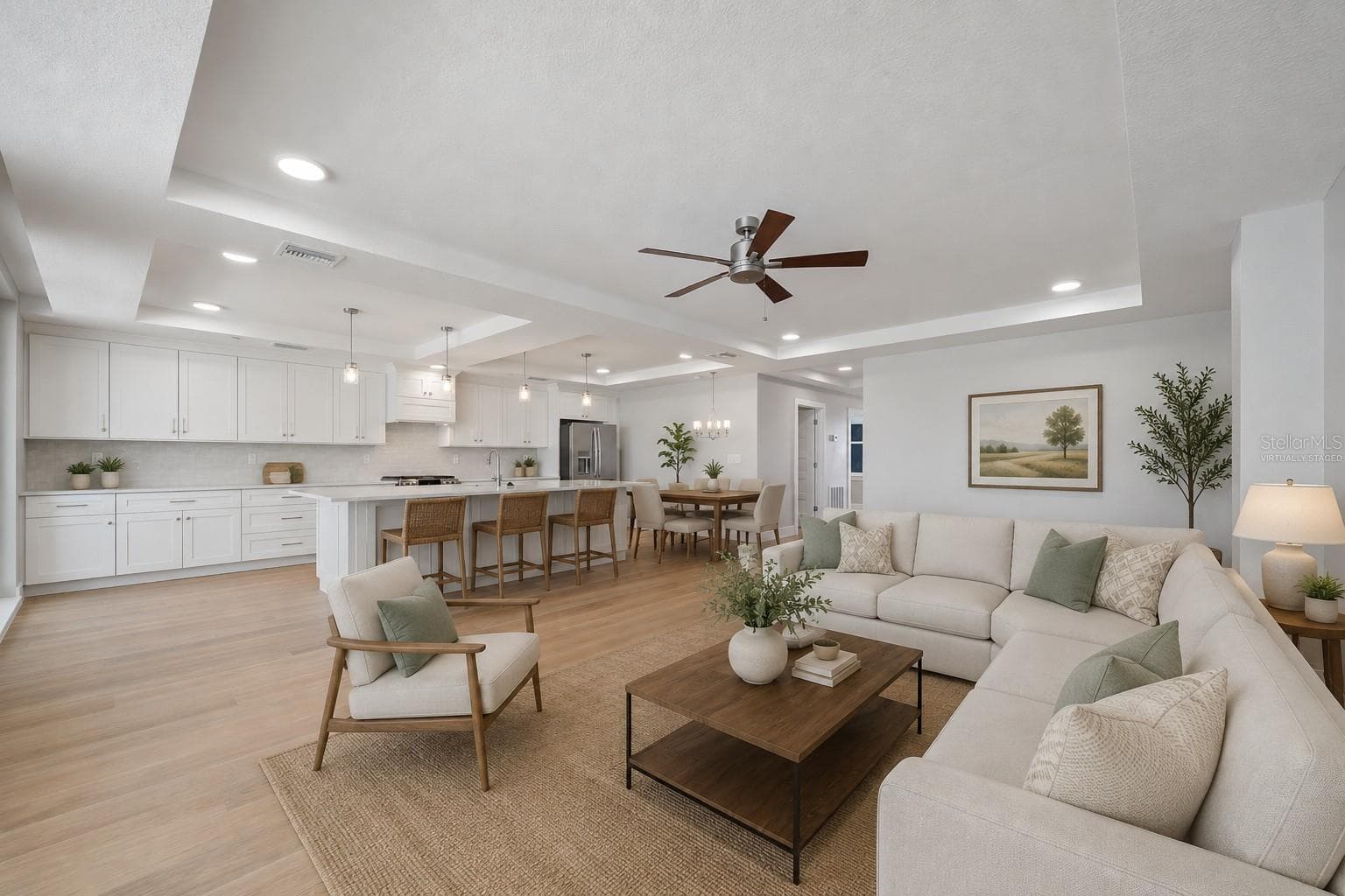 Living room virtually staged - 14048 GULF BLVD #402, MADEIRA BEACH