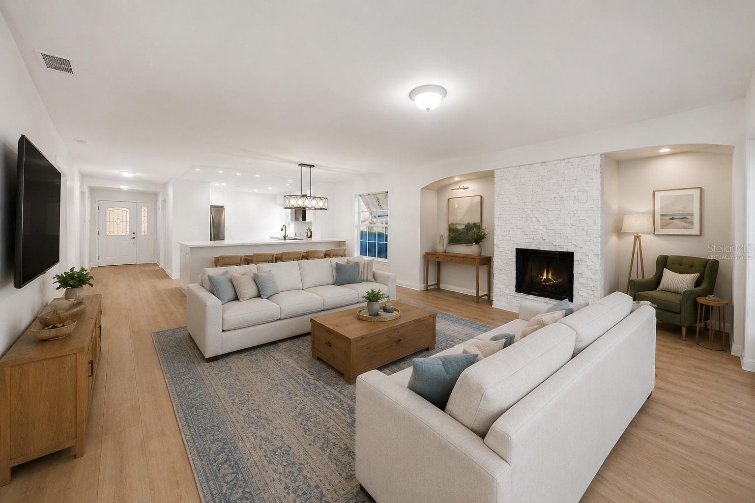 Virtually Staged Livingroom - 5526 CHANTECLAIRE #31, SARASOTA