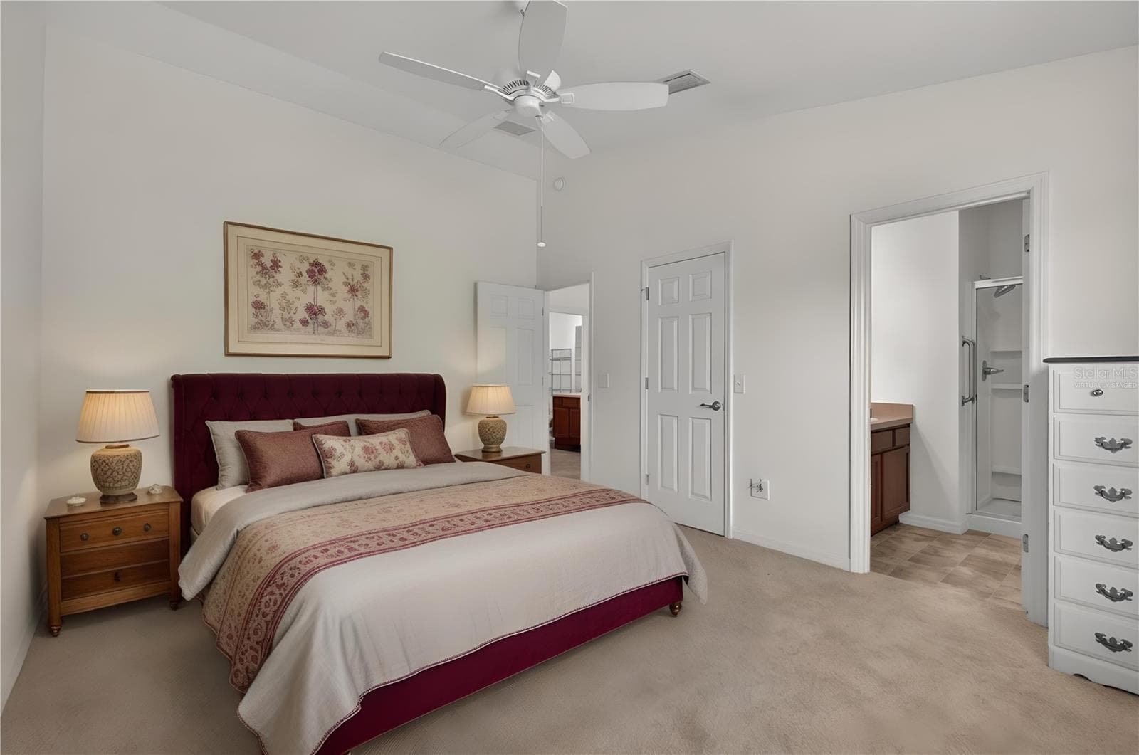 Primary Bedroom-Virtually Staged - 3419 CARRABELLE CT, THE VILLAGES
