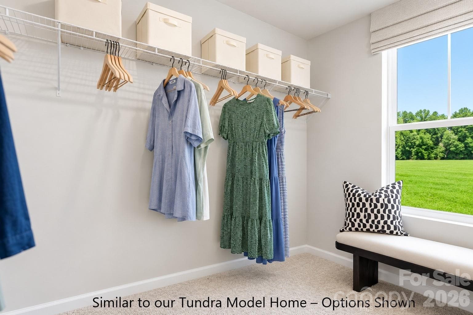 Large Walk-In Owner's Closet with Window for Great Natural Light - Charlotte