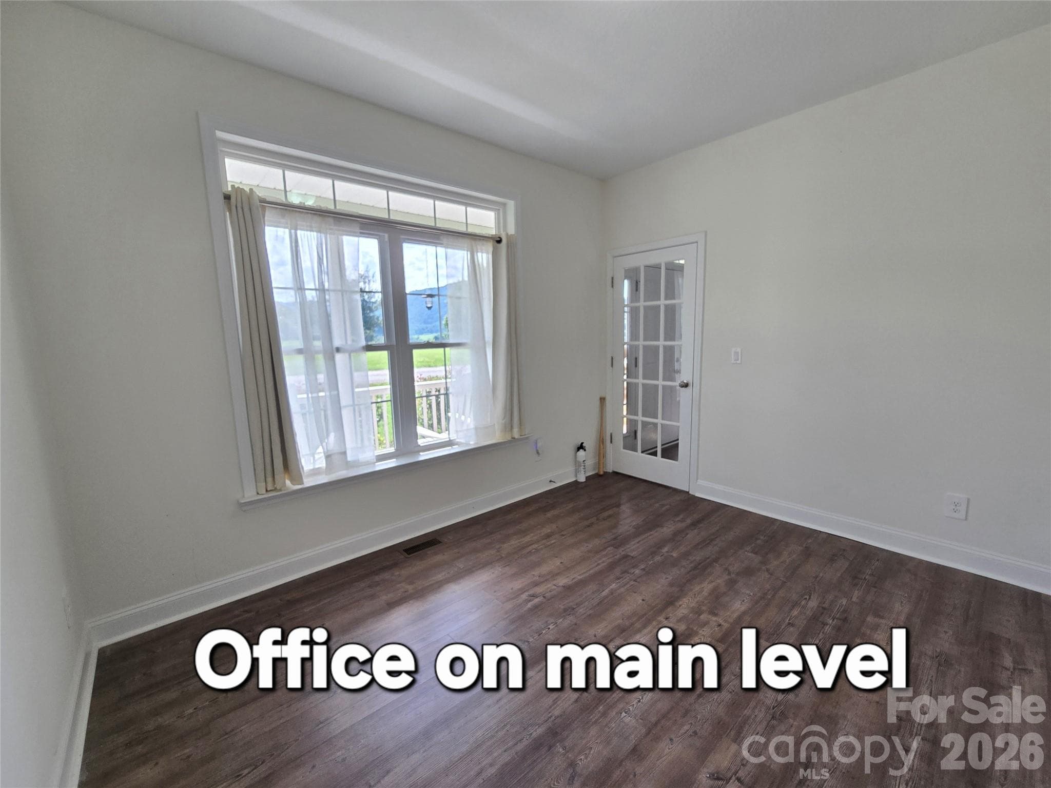 Glass door on office with views on main level - 37 Justice Drive, Leicester