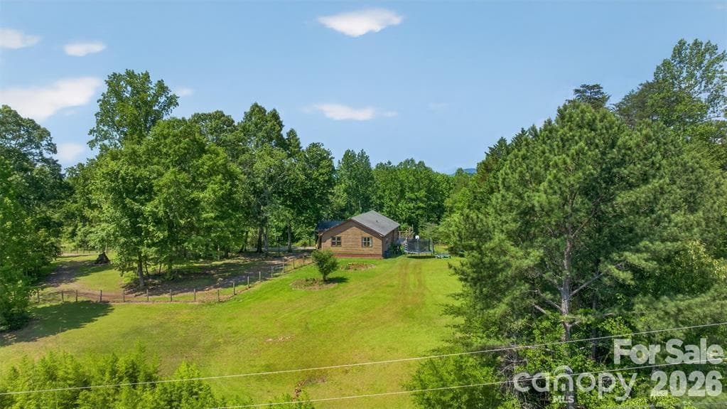 View of right side yard that borders Robertson Rd. - Mill Spring
