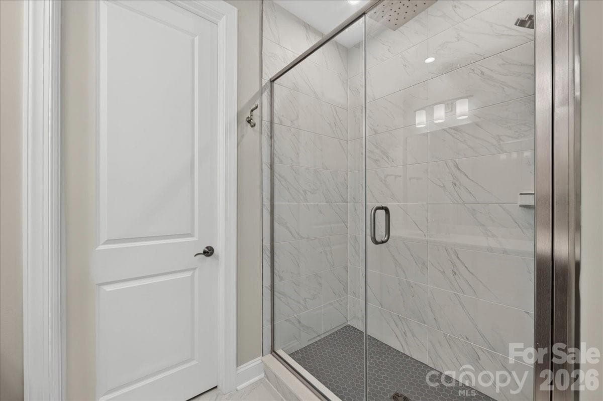 Primary bathroom with tiled walk-in shower - 232 Old Town Village Road, Waxhaw
