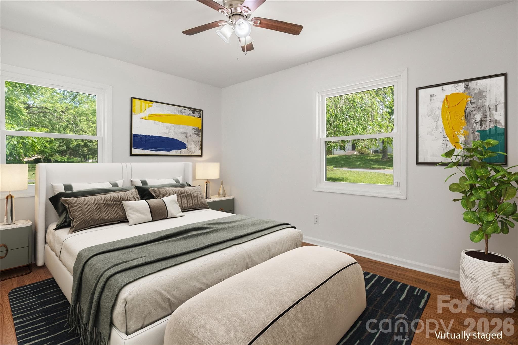 Virtually Staged Bedroom2 - 4300 Dowling Drive, Charlotte