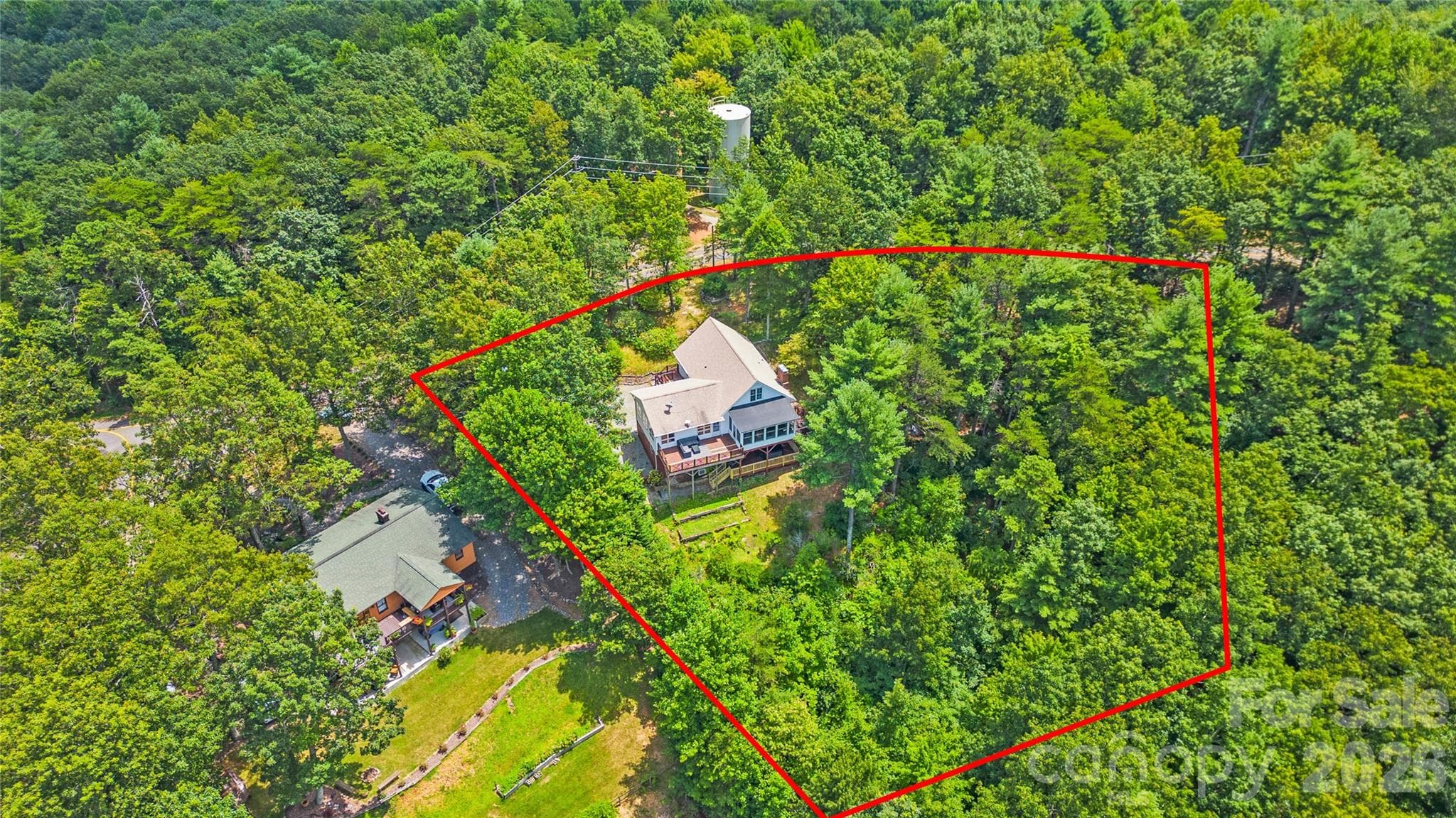 Aerial View. Lot lines approximate, not an official survey. - 5545 Pine Ridge Drive, Connelly Springs