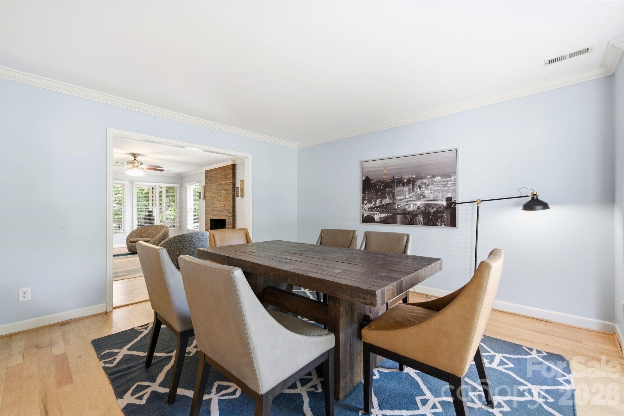 Dining Room -Refinished Oak Hardwood Floors - 503 Wyre Forest Court, Charlotte