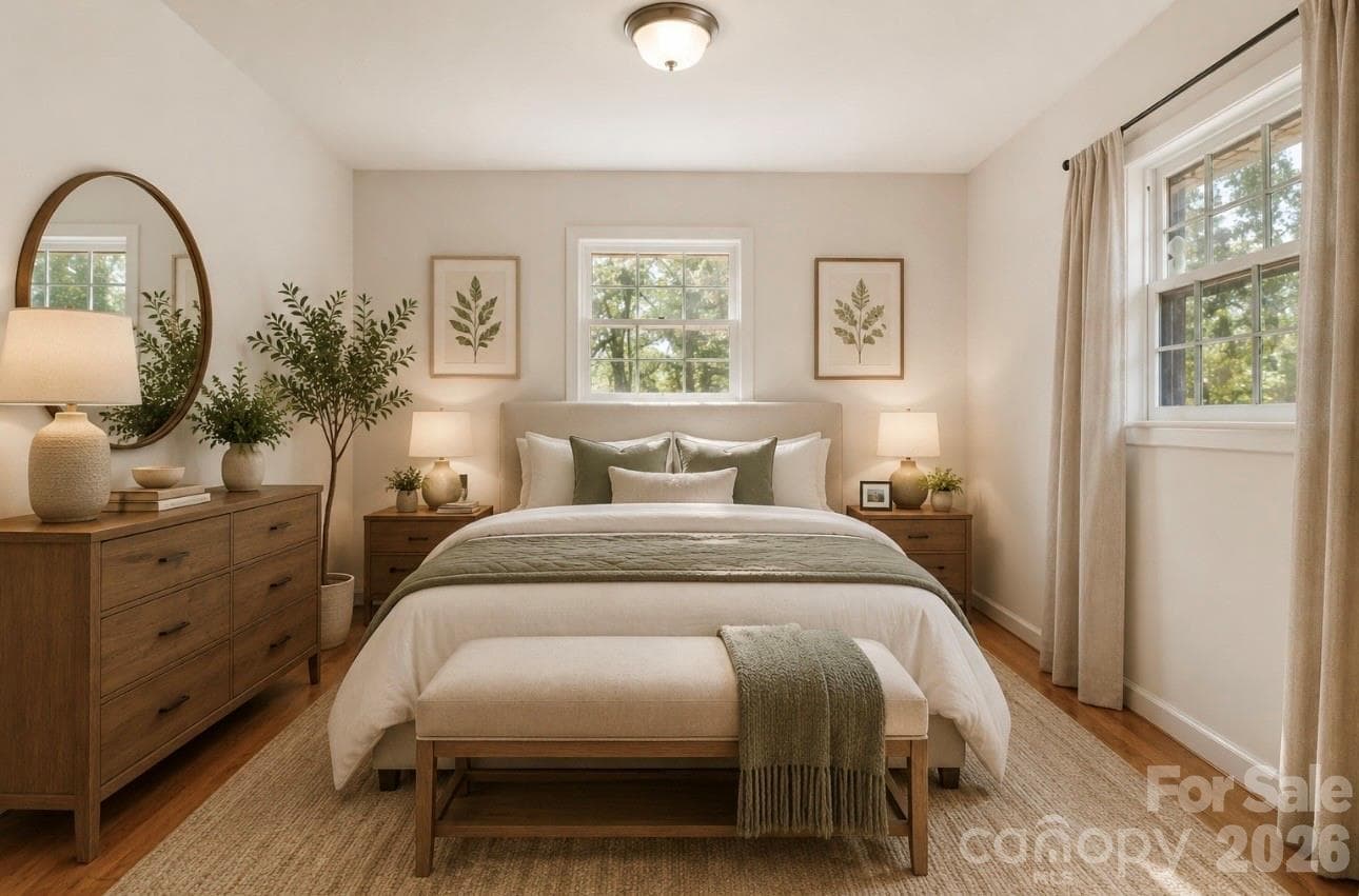 AI Virtual Potential- paint and staging- Secondary Bedroom - 2951 7th Street Drive NE, Hickory