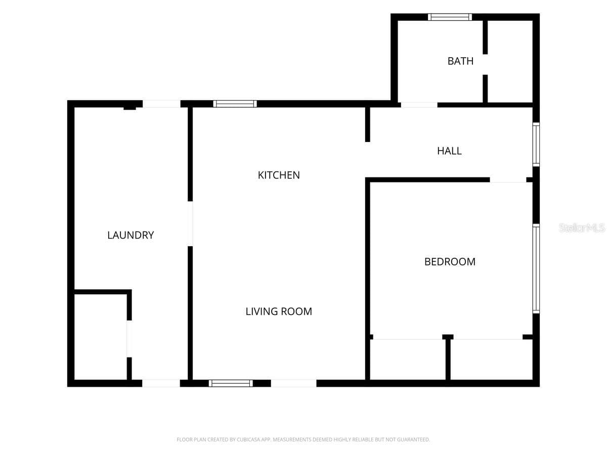 Second Unit Floor Plan - 1 Bedroom / 1 Bathroom - 8095 ROSE AVE, ORLANDO