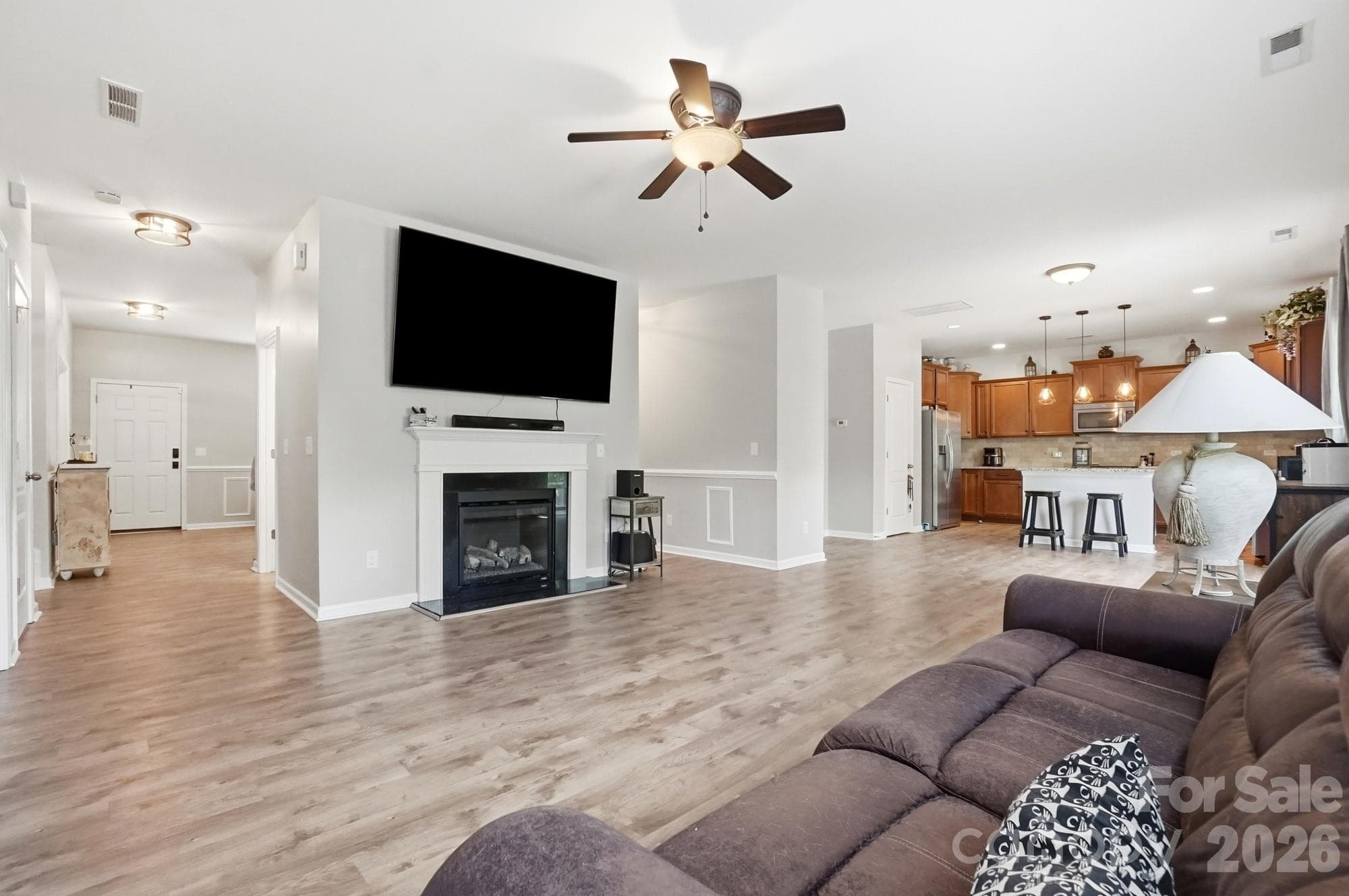 Family Room with Gas Fireplace - Matthews