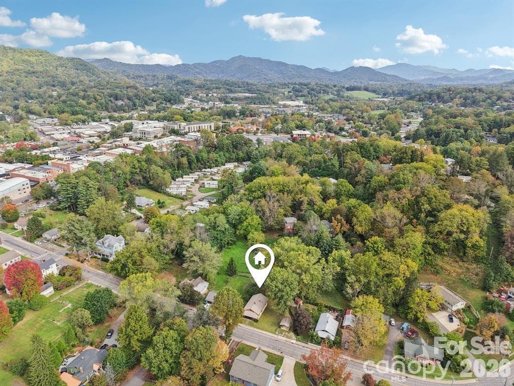 Drone image showing proximity to Main Street - Waynesville