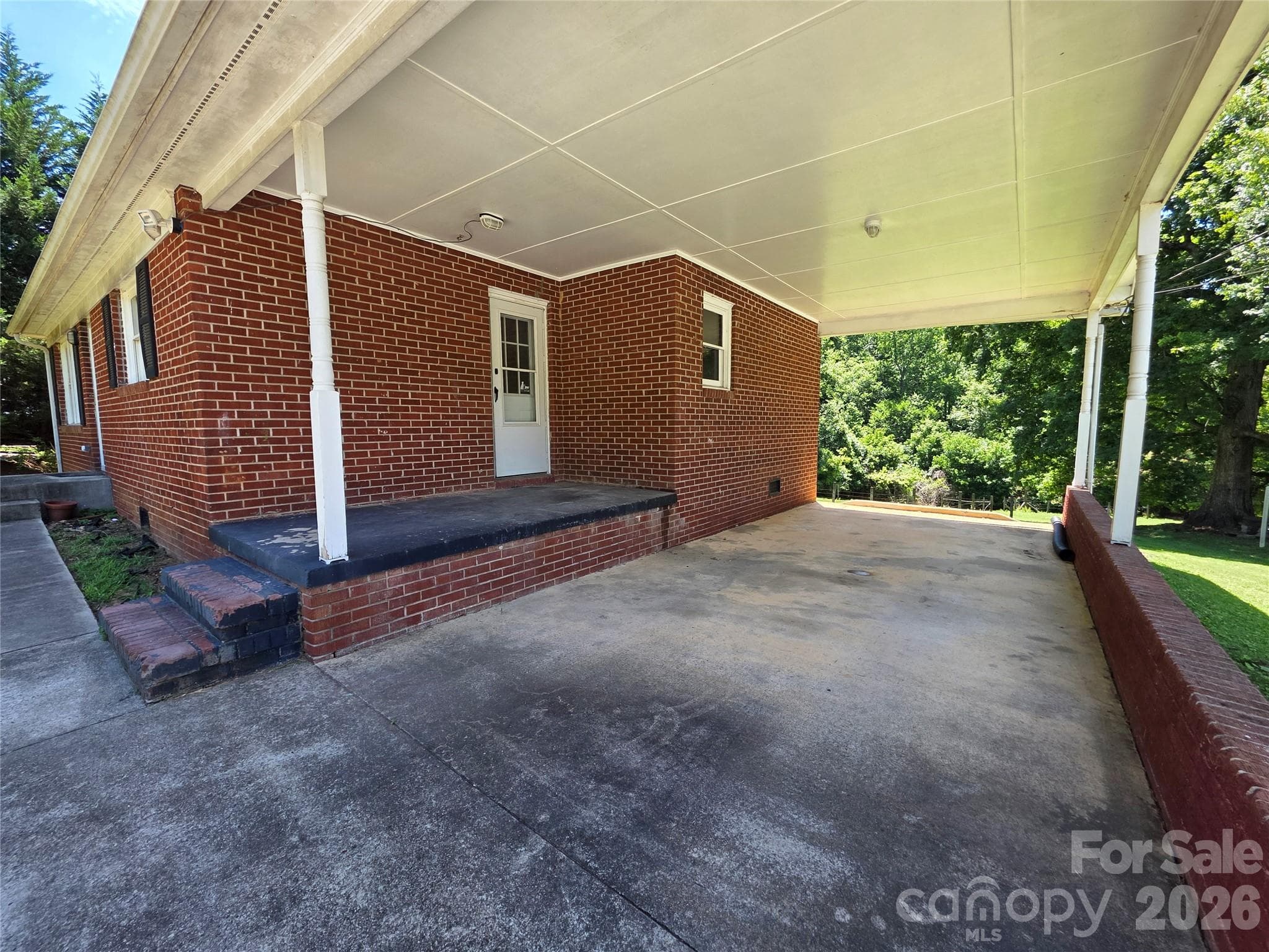 Covered side porch and carport - Gastonia