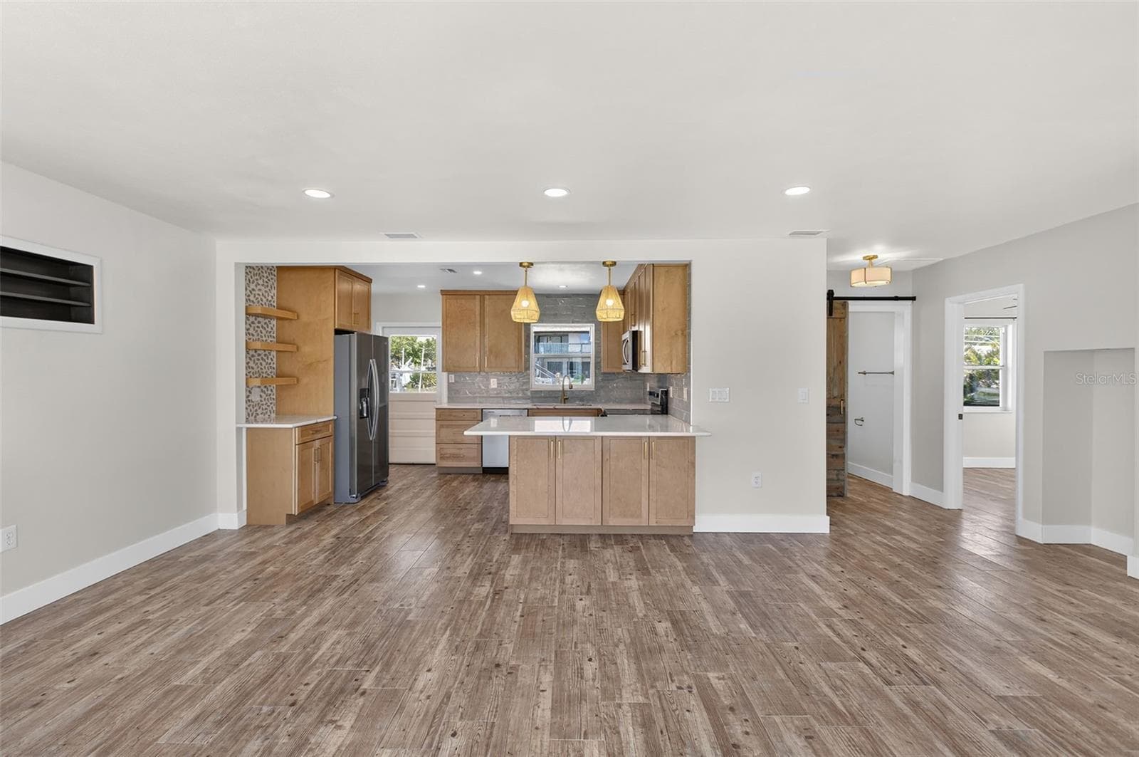View from front entry towards kitchen, dining room & living room - 10451 MARION ST, ENGLEWOOD