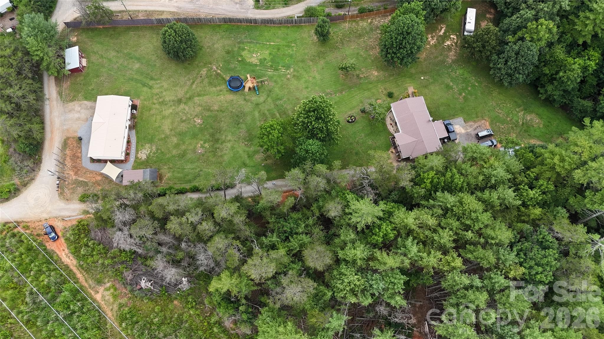 Aerial view of both homes from side - Weaverville