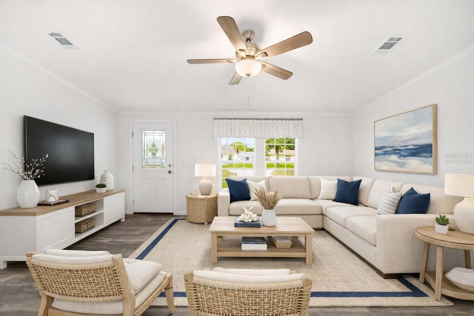 Virtually Staged. Front living room - 9715 SW 30TH TER, OCALA