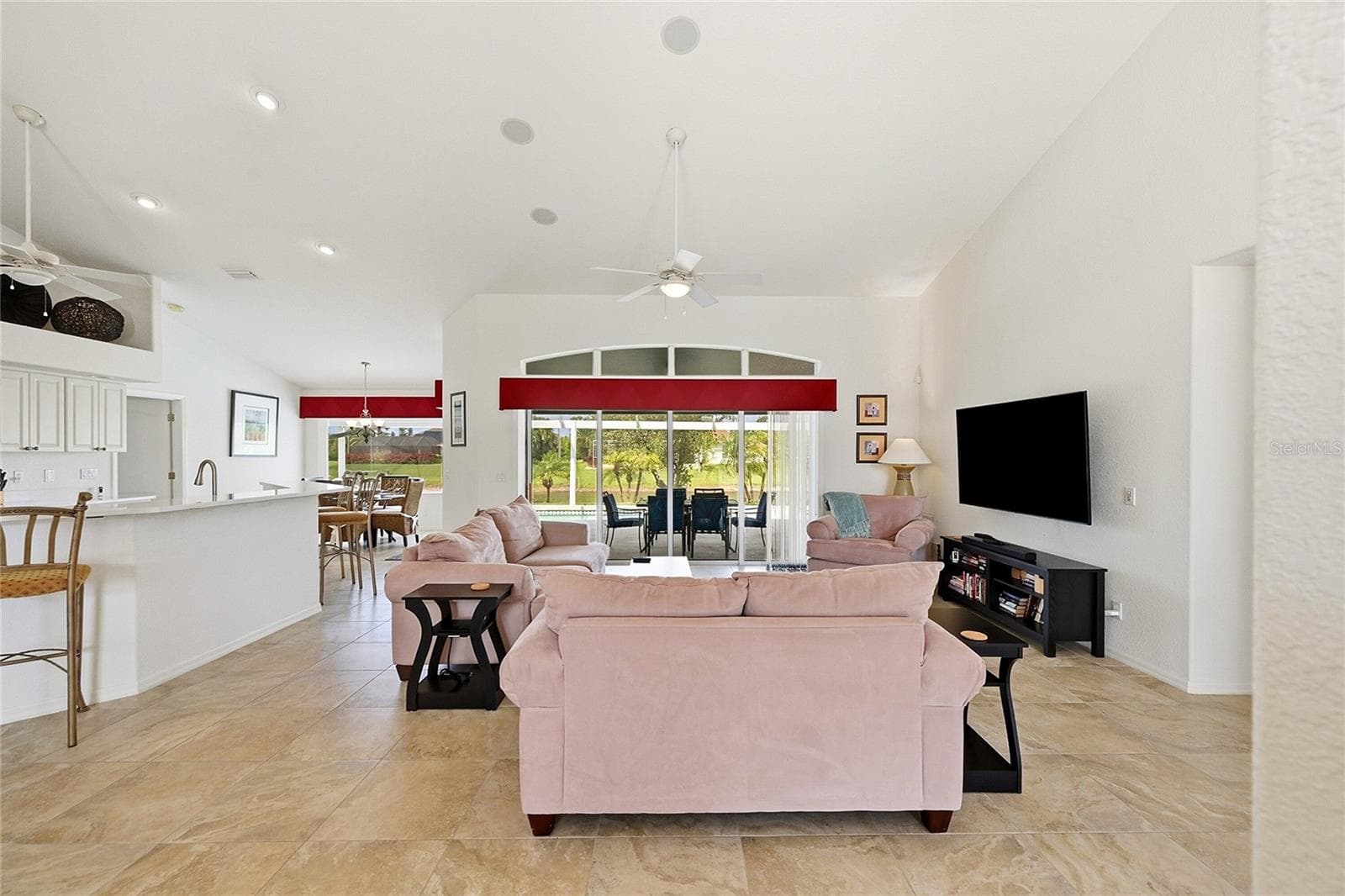 Open Floor Plan With View of Lanai, Pool, Canal. - 816 BOUNDARY BLVD, ROTONDA WEST