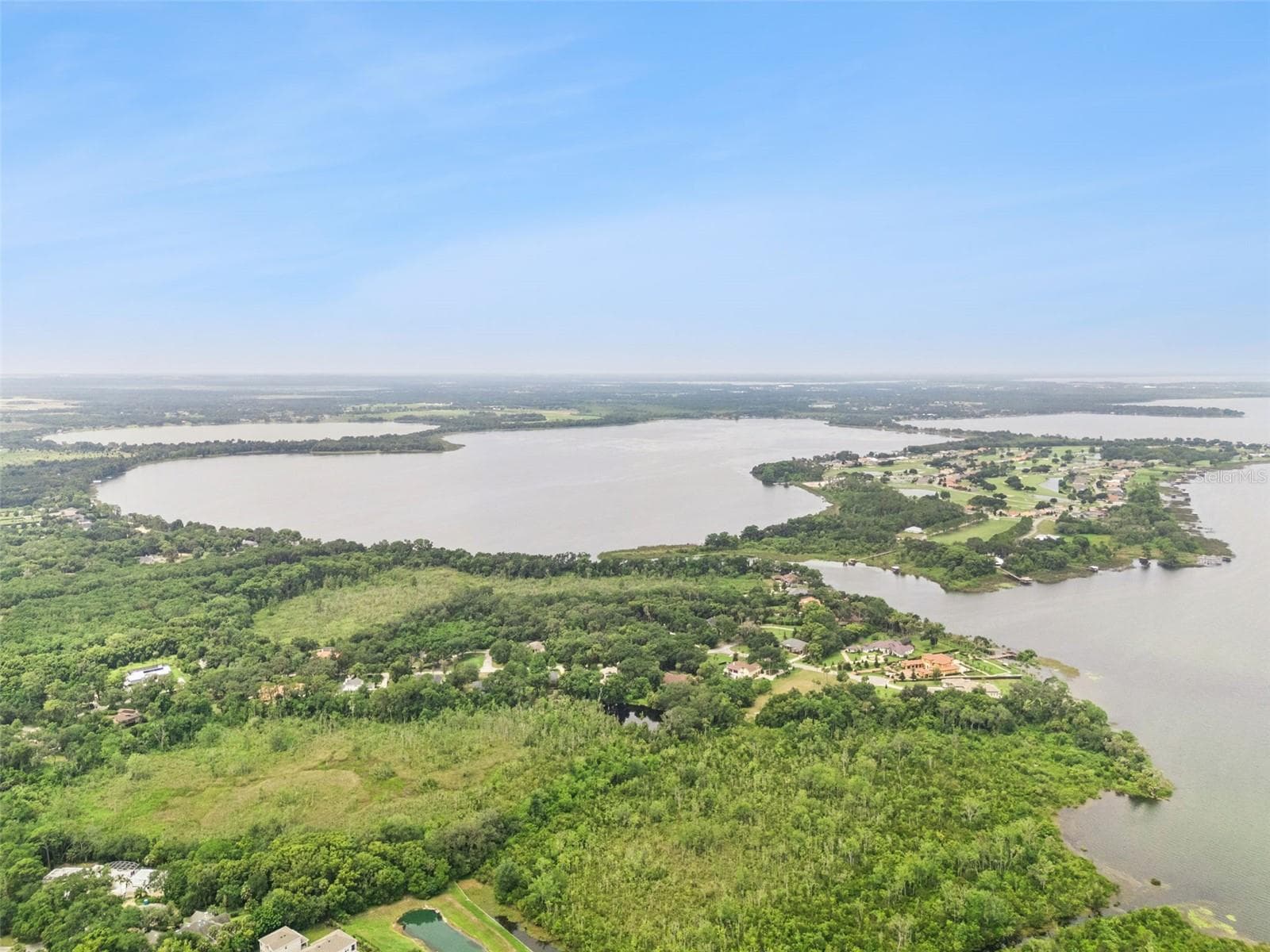 Aerial view of Lake Dora and Lake Beauclair - 1235 DORA PARC LN, MOUNT DORA