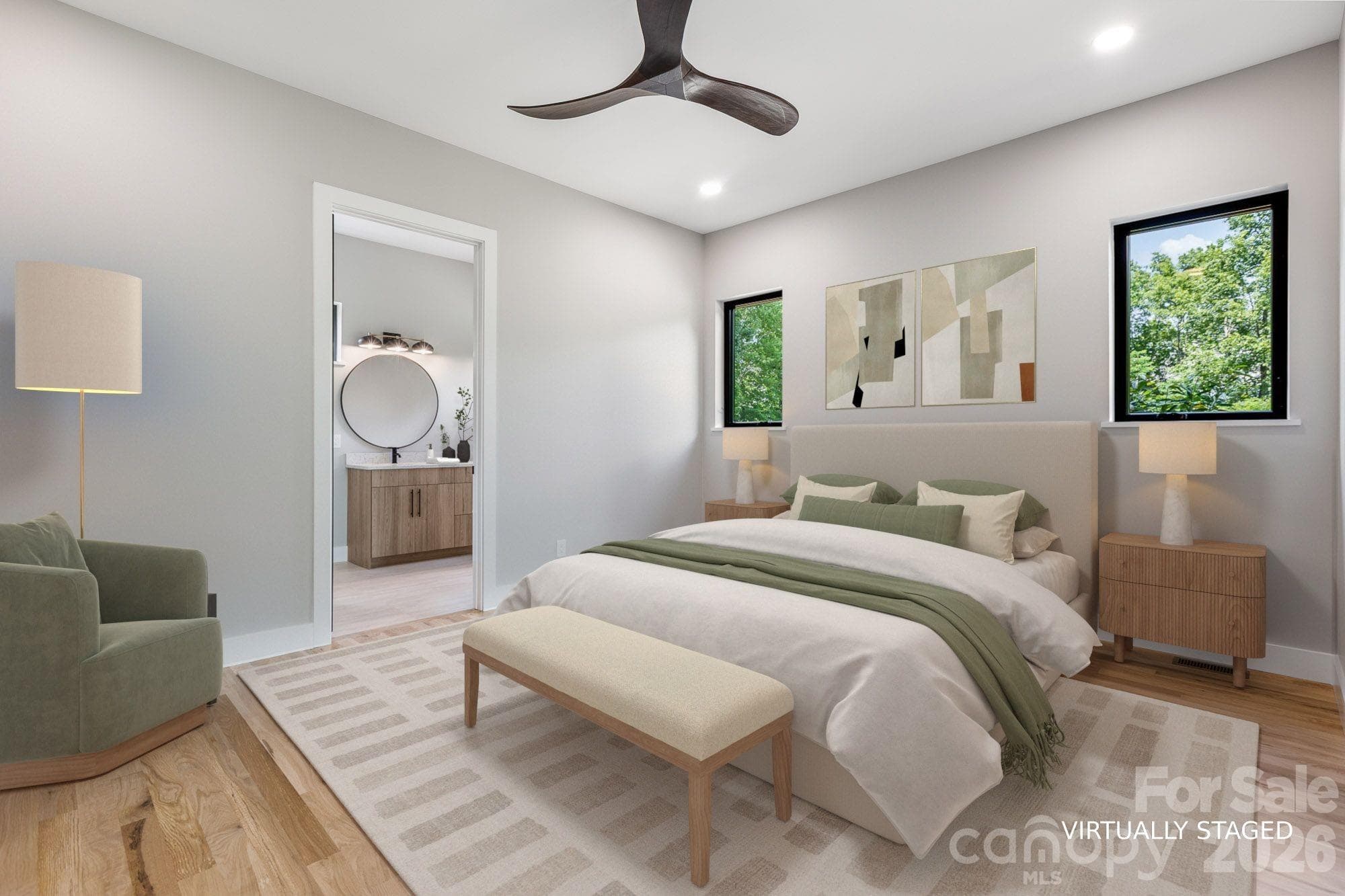 Primary suite virtually staged. - 60 King Horn Ridge, Waynesville