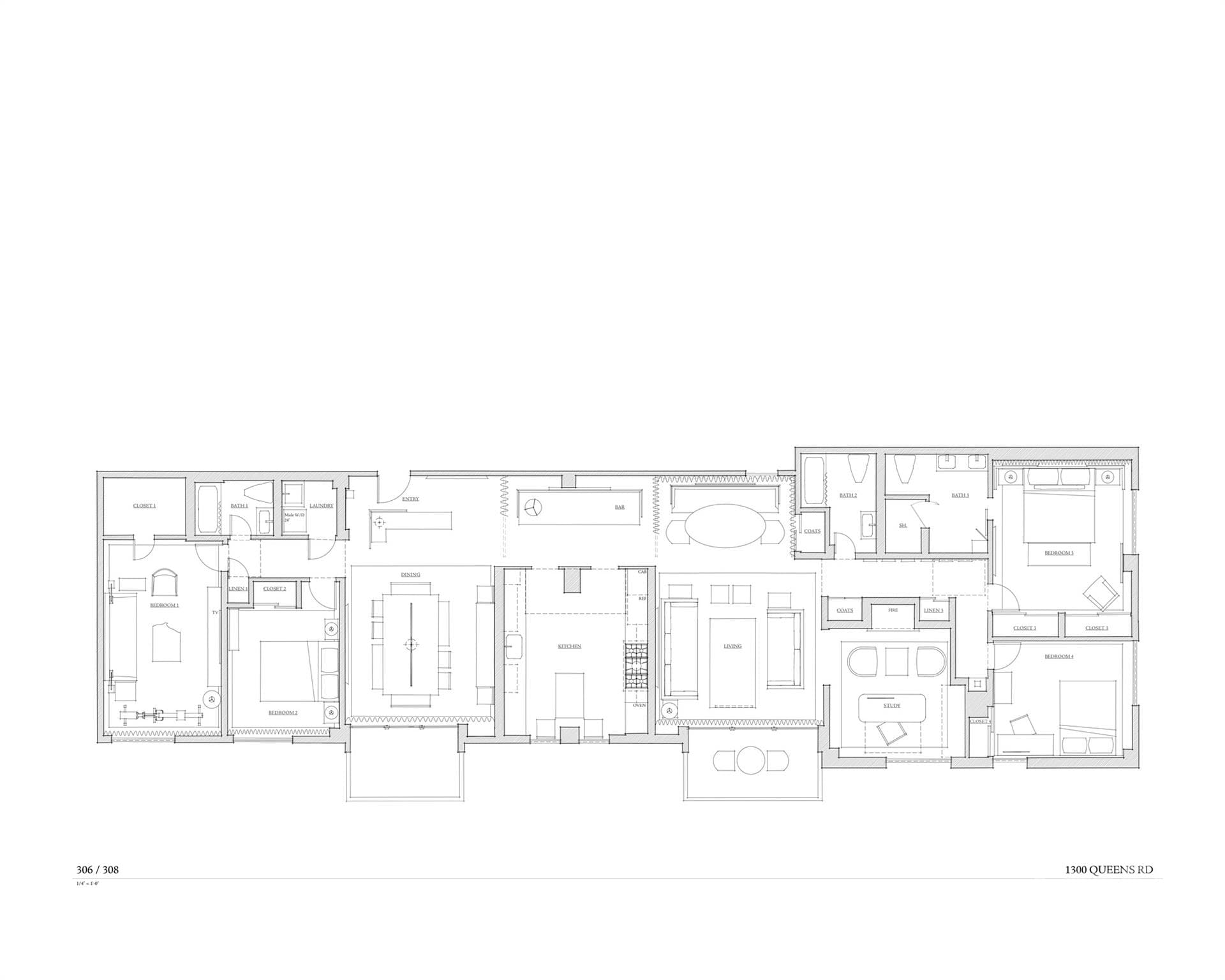 Inviting floor plan offering 4 bedrooms and space for entertaining. - 1300 Queens Road, Charlotte