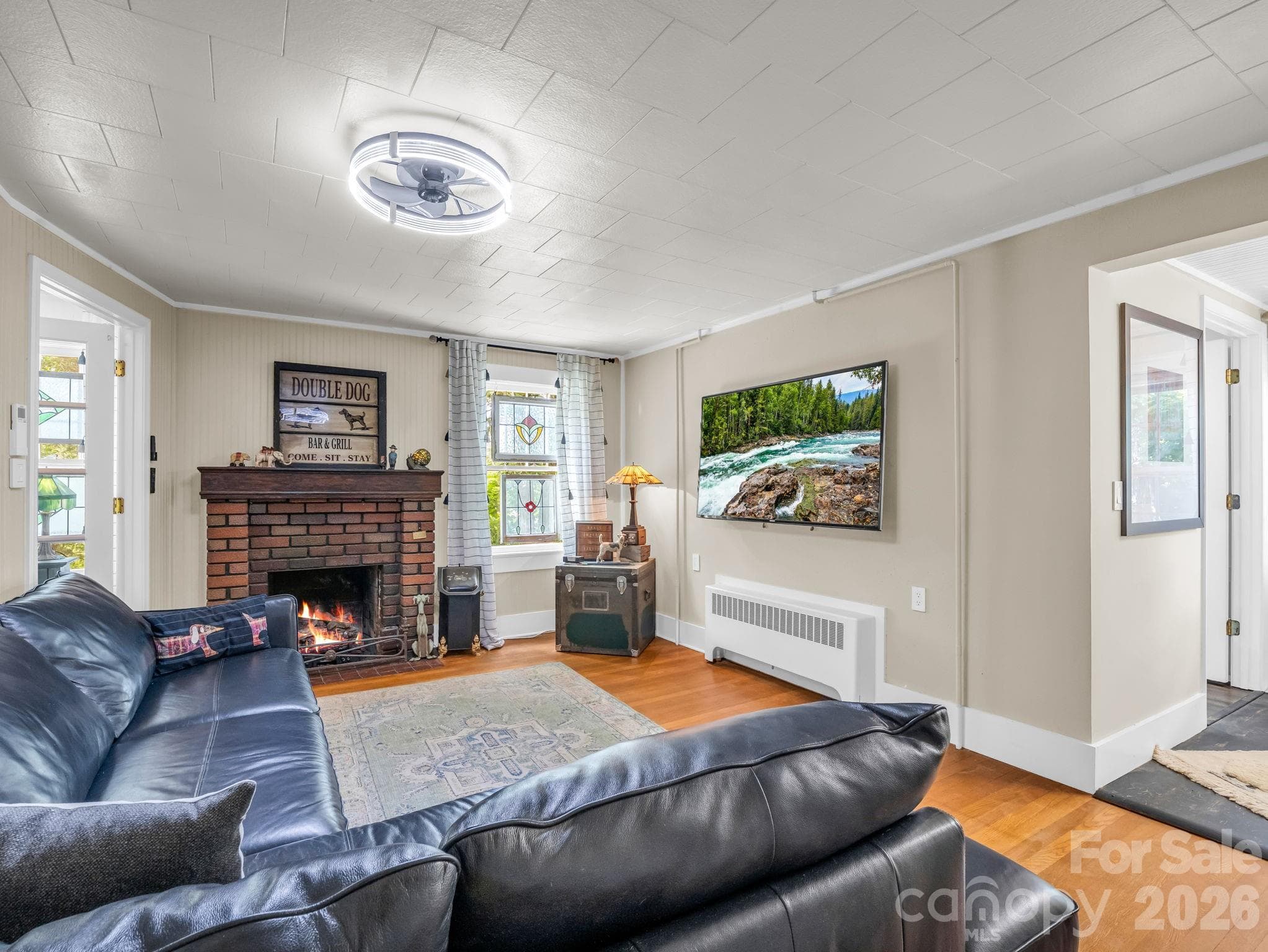 Living Room with Fireplace - Black Mountain