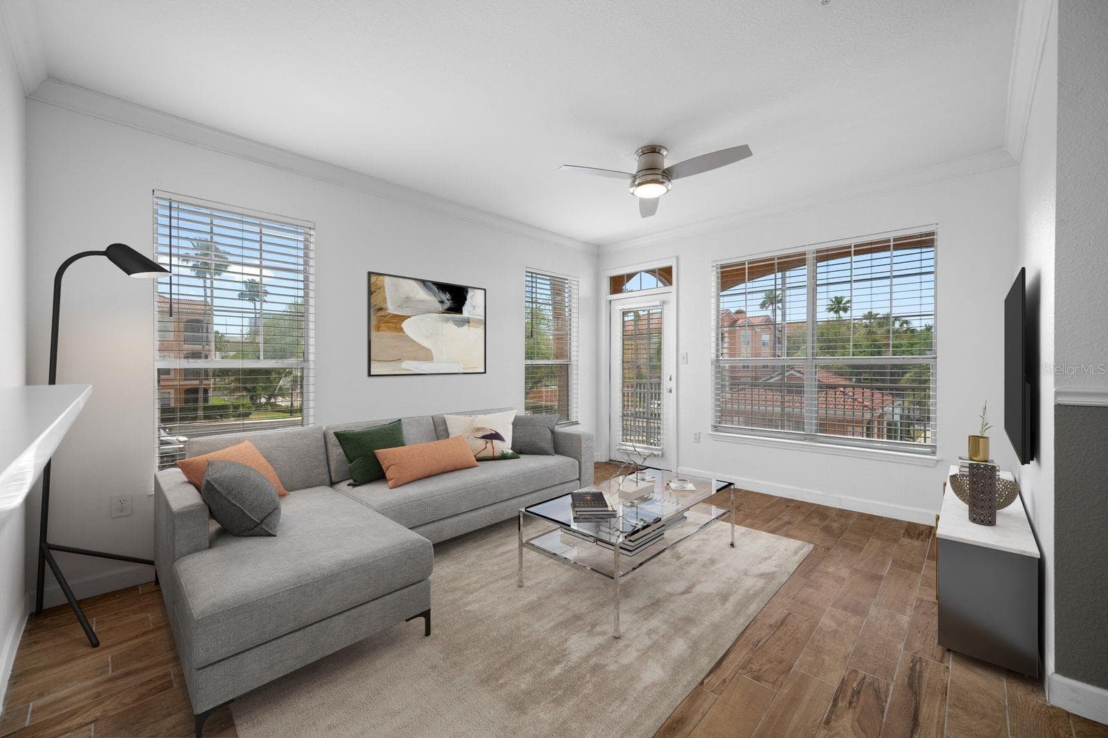 Living Room Virtuually Staged - 5000 CULBREATH KEY WAY #1-201, TAMPA