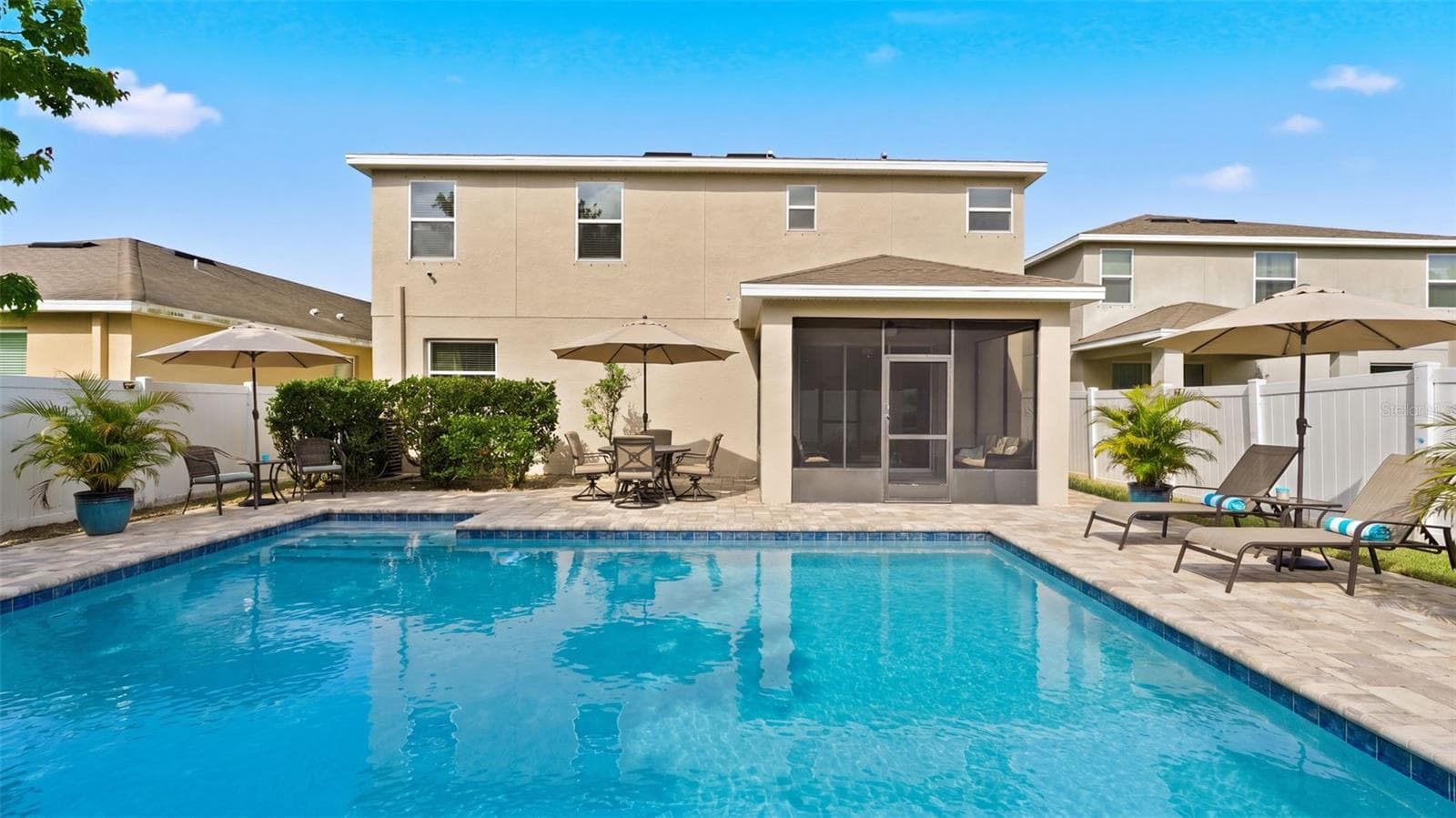 Spacious Backyard with adequate space for a pool. Photo has been digitally rendered to show potential. - 11620 WARREN OAKS PL, RIVERVIEW