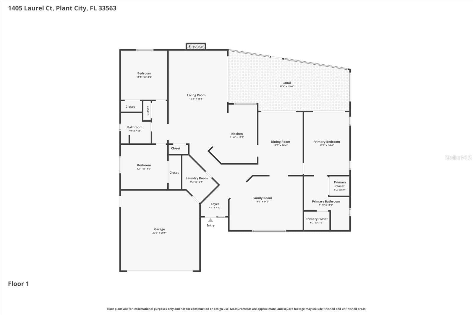 Floor Plan for 1405 Laurel Ct - 1405 LAUREL CT, PLANT CITY