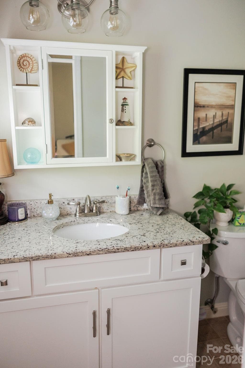 Bathroom 3 with granite counter tops and tile shower walls - Kings Mountain