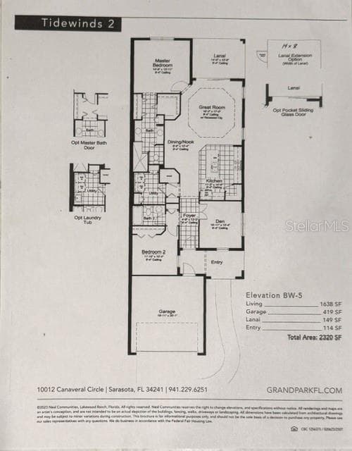 Tidewater Floor Plan - 10233 LAKE WALES CIR, SARASOTA