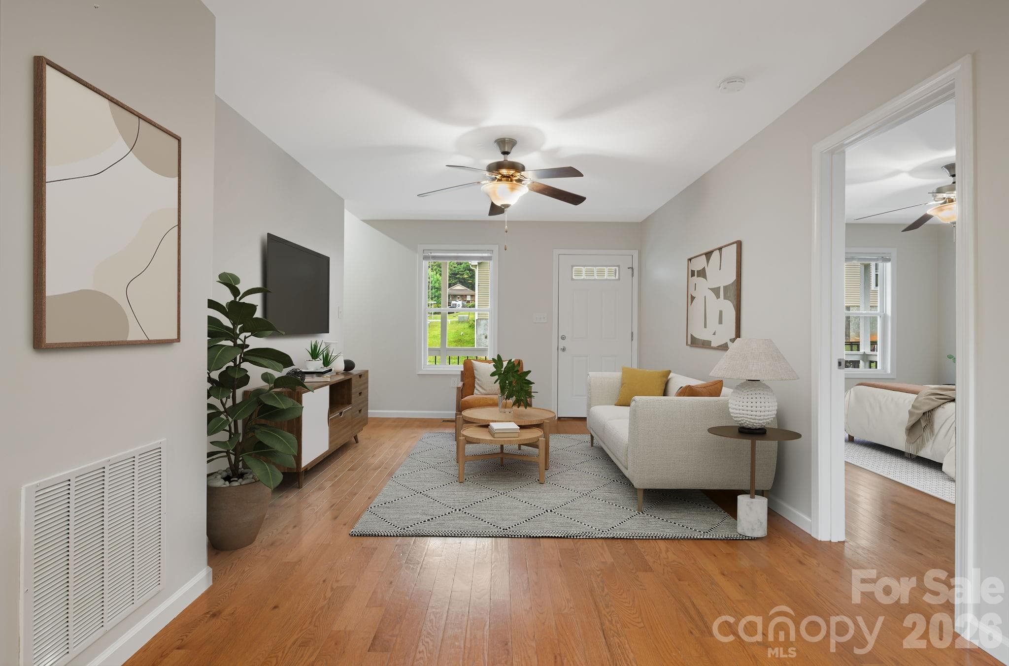 Living Room - Room digitally staged - 1 Red Clover Drive, Candler