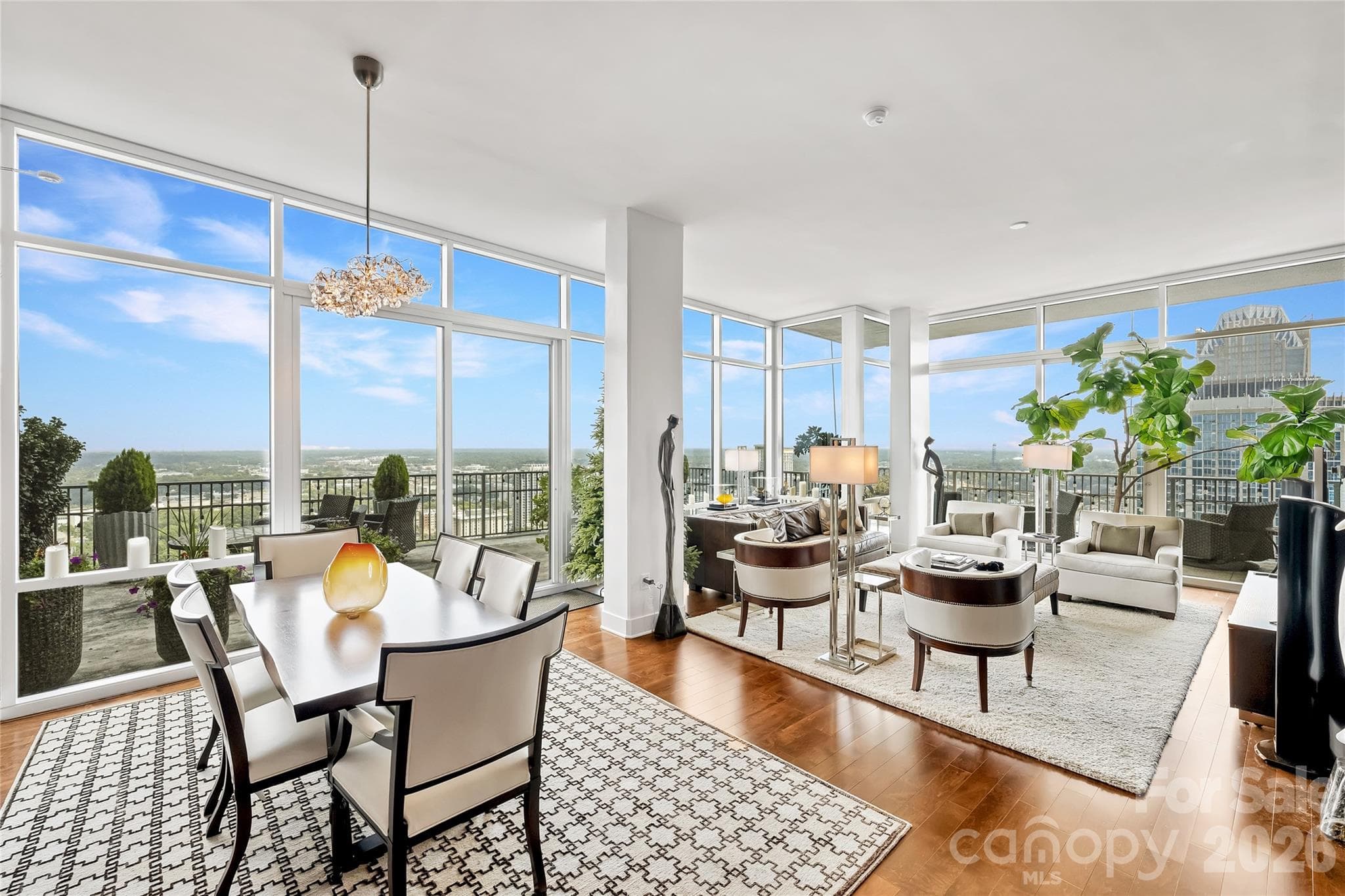Floor-to-ceiling glass framing Uptown Charlotte - 215 N Pine Street, Charlotte