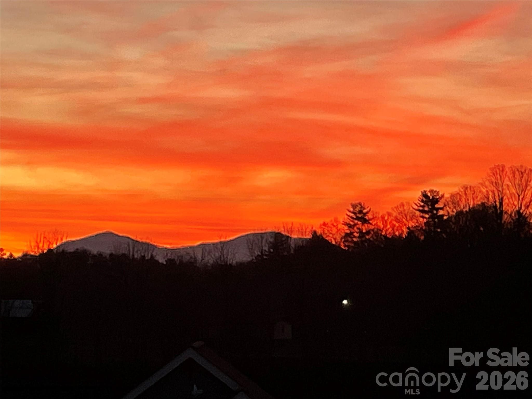 Sunset views from back porch by seller - 15 Craftsman View Drive, Asheville