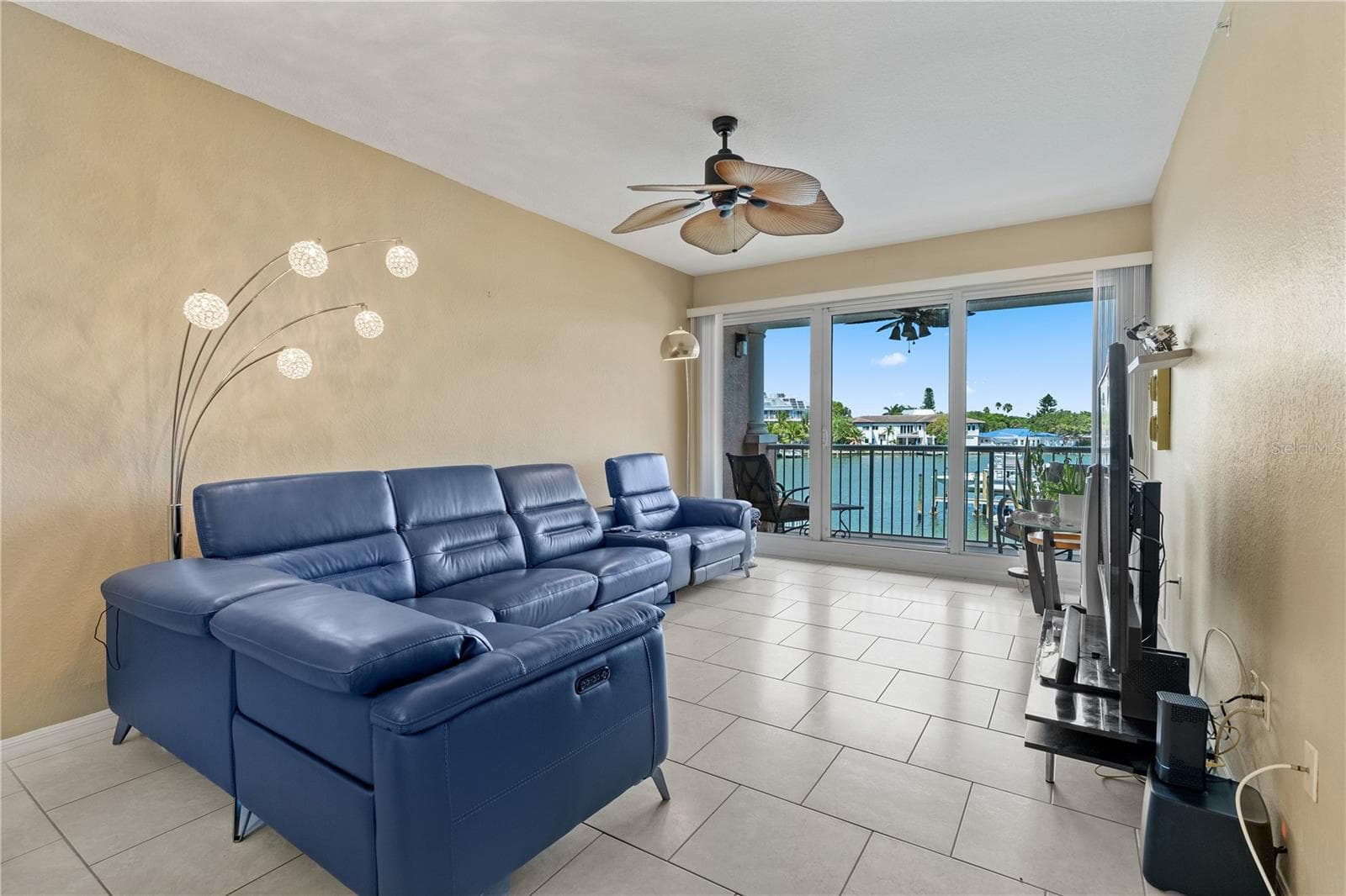 Living room & Stunning Views of Boca Ciega Bay - 3805 GULF BLVD #203, ST PETE BEACH