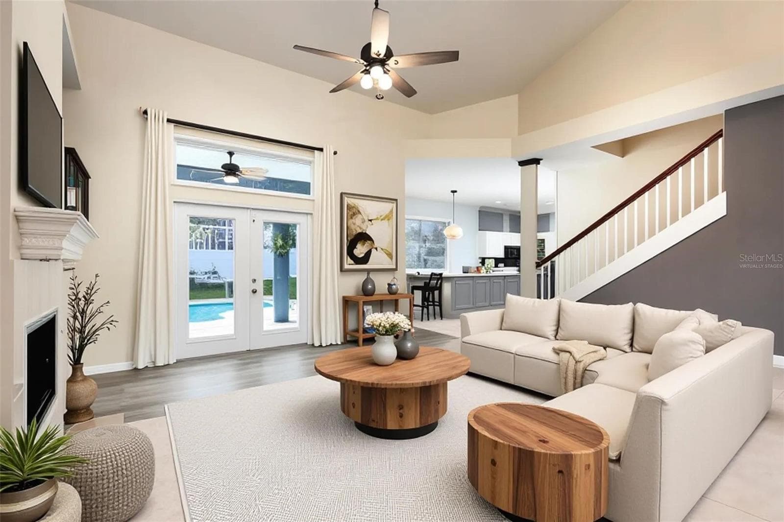 Virtually Staged living room - 1153 OAK TREE CIR, ALTAMONTE SPRINGS