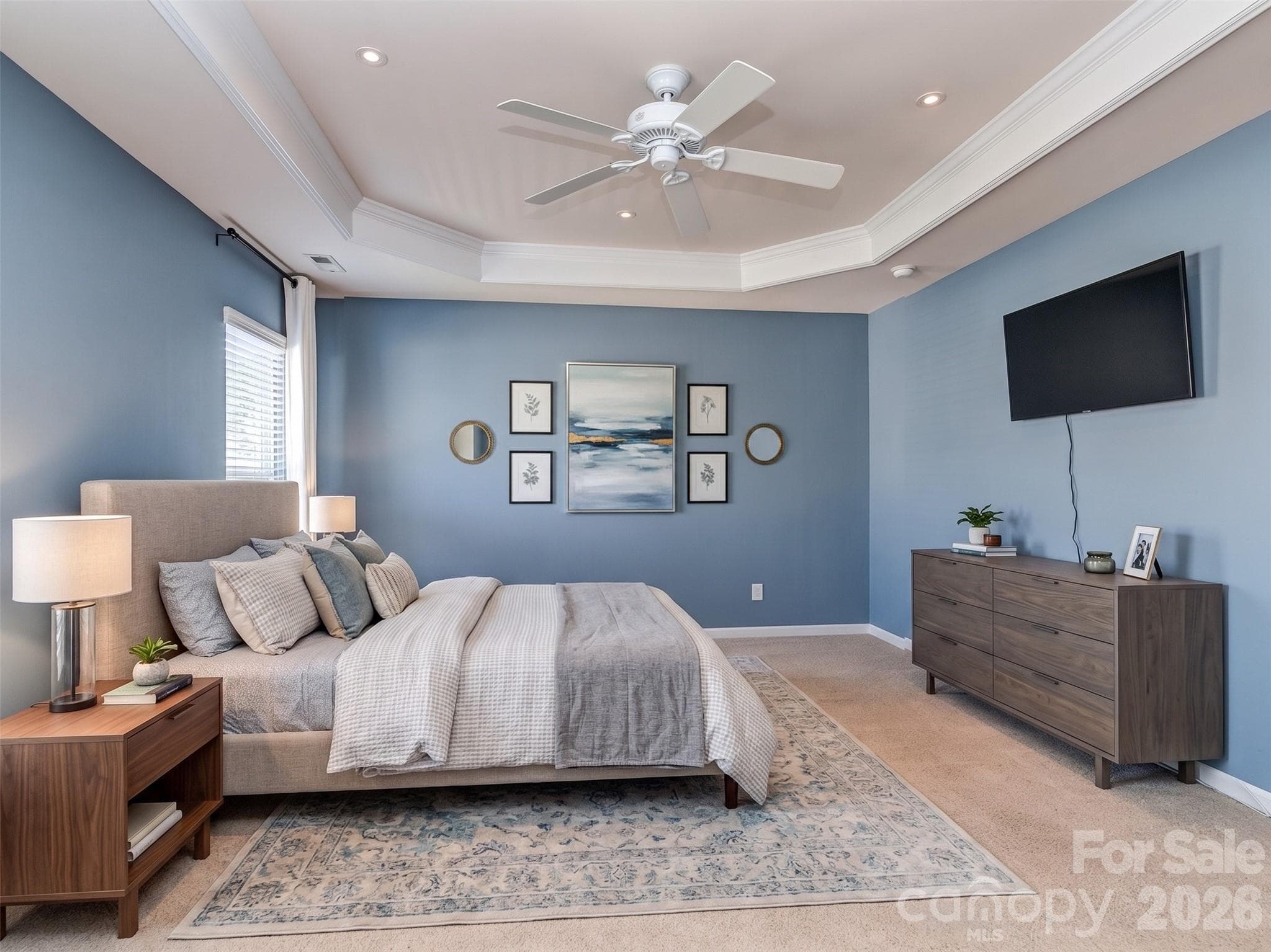 Virtually Staged Primary Bedroom - Charlotte
