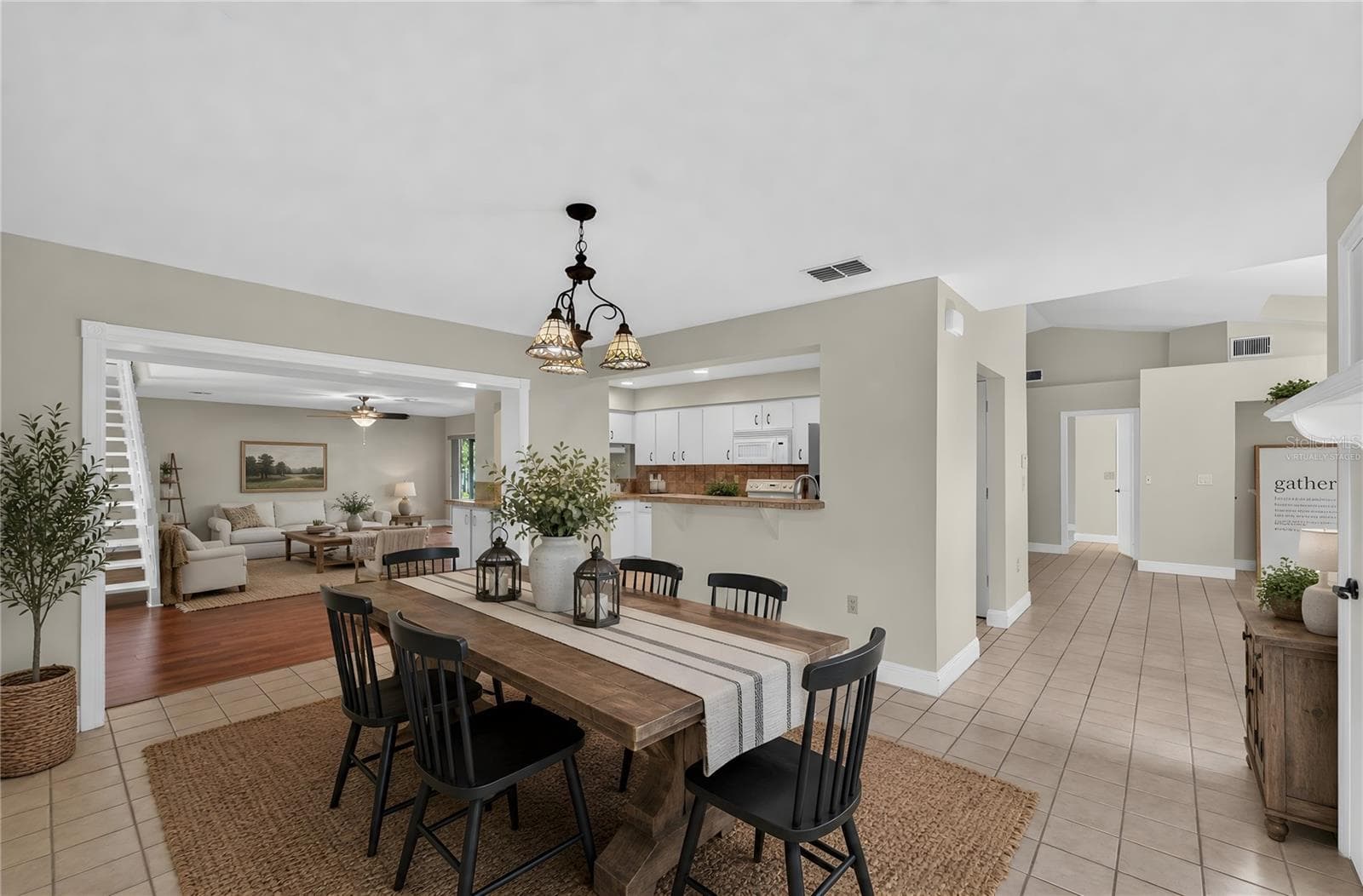 Virtually Staged 2nd Dining Room/Dinette with Fireplace - 5309 ST LUCIA DR, LAKELAND