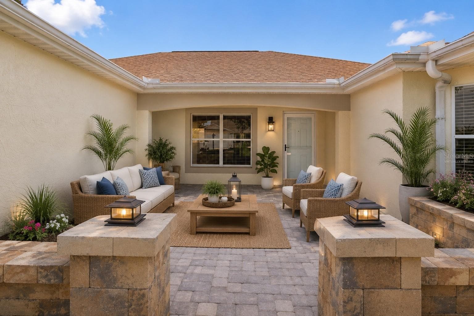 Virtually staged front patio - 1213 EL ESPARZA LN, THE VILLAGES