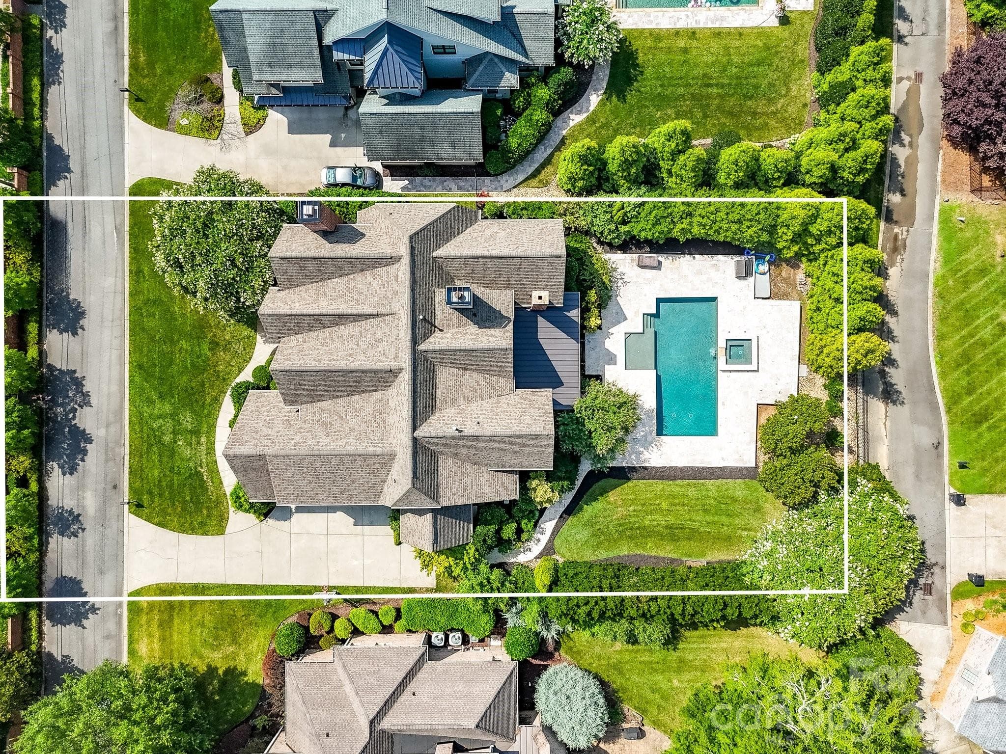 Aerial View of the property - 808 Huntington Park Drive, Charlotte