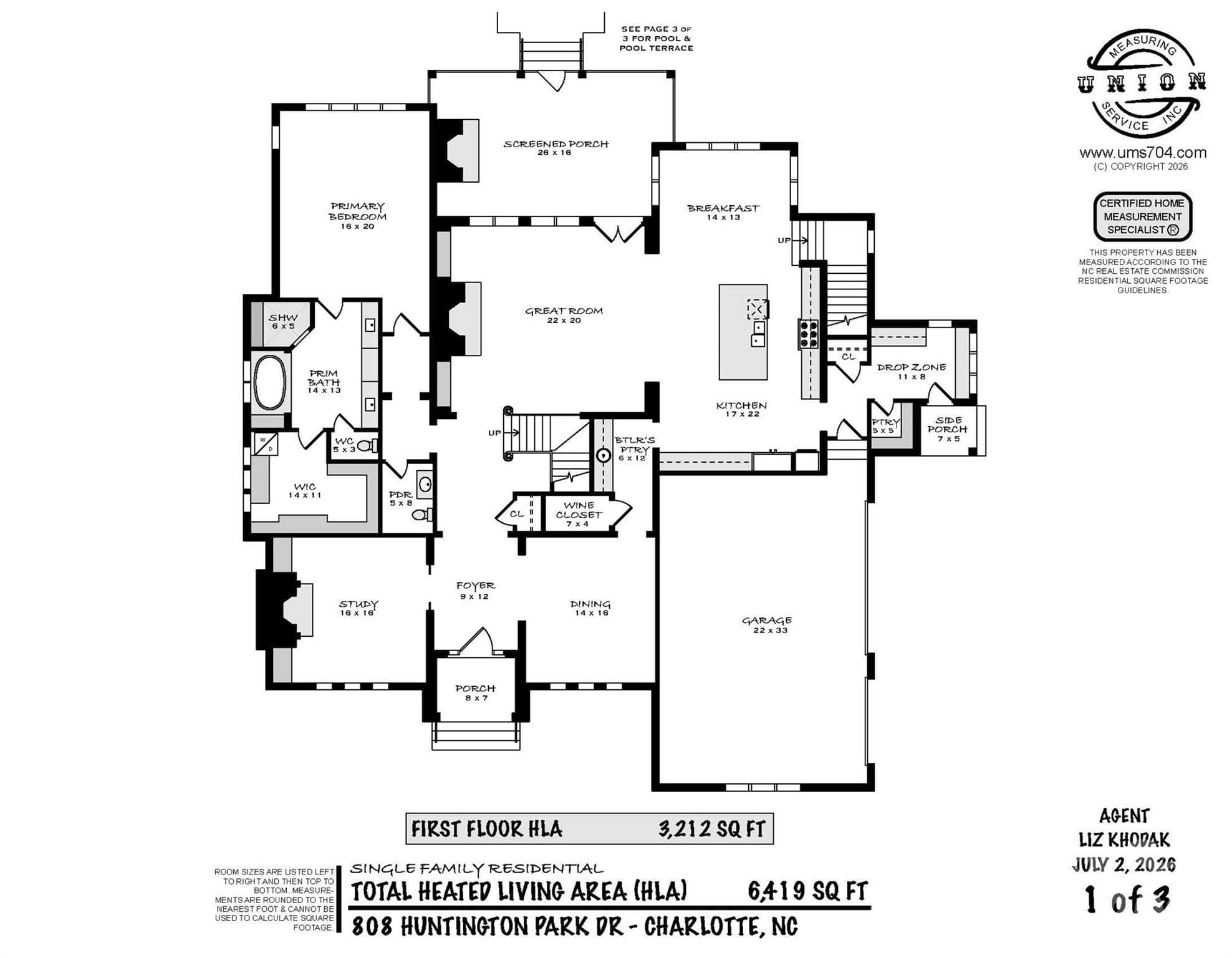 Floor Plan 1 - 808 Huntington Park Drive, Charlotte